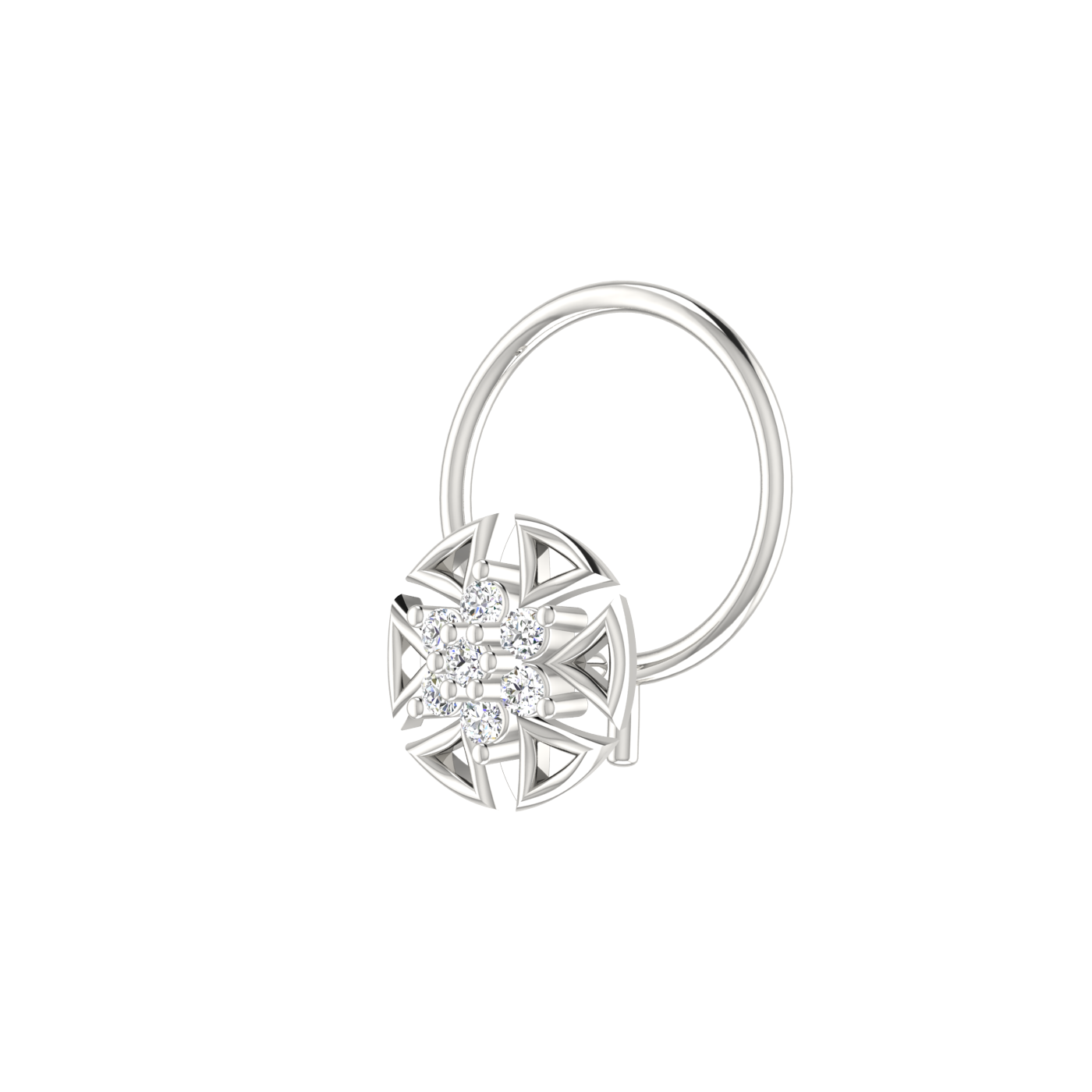 14K Gold Shimmering 0.03ct Antique Lab Grown Diamond Nose Pin