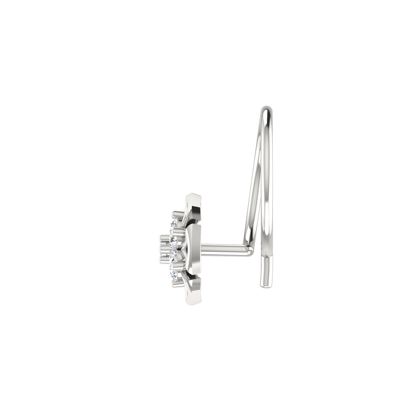 14K Gold Shimmering 0.03ct Antique Lab Grown Diamond Nose Pin