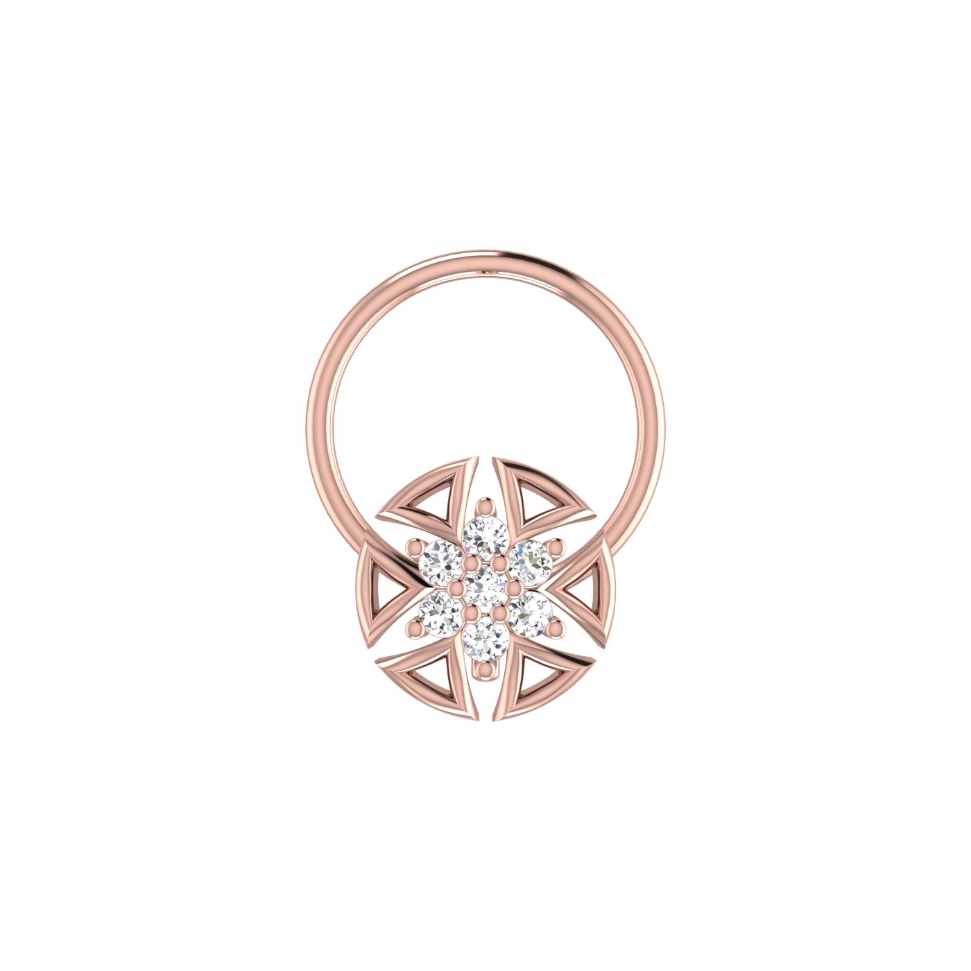 14K Gold Shimmering 0.03ct Antique Lab Grown Diamond Nose Pin