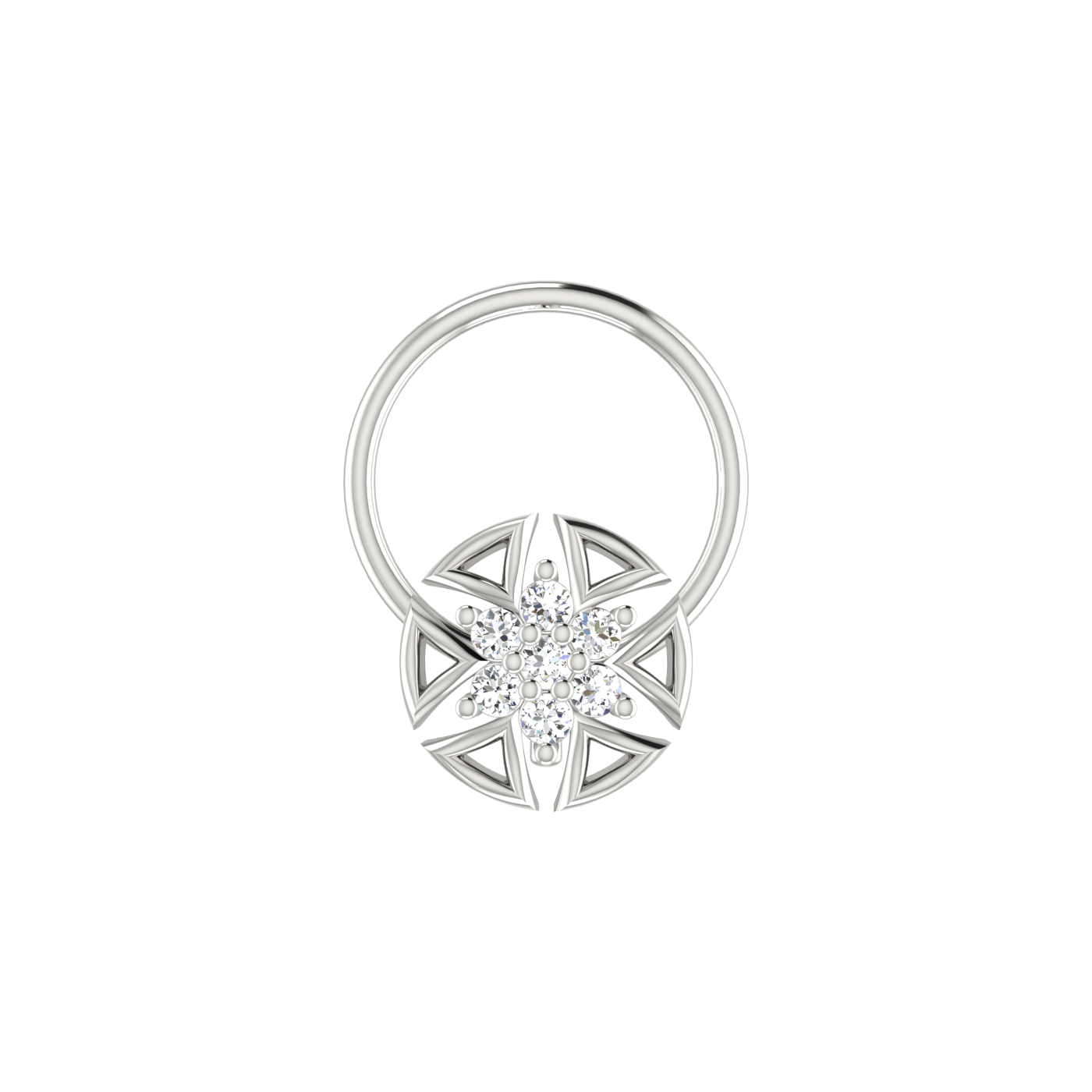 14K Gold Shimmering 0.03ct Antique Lab Grown Diamond Nose Pin