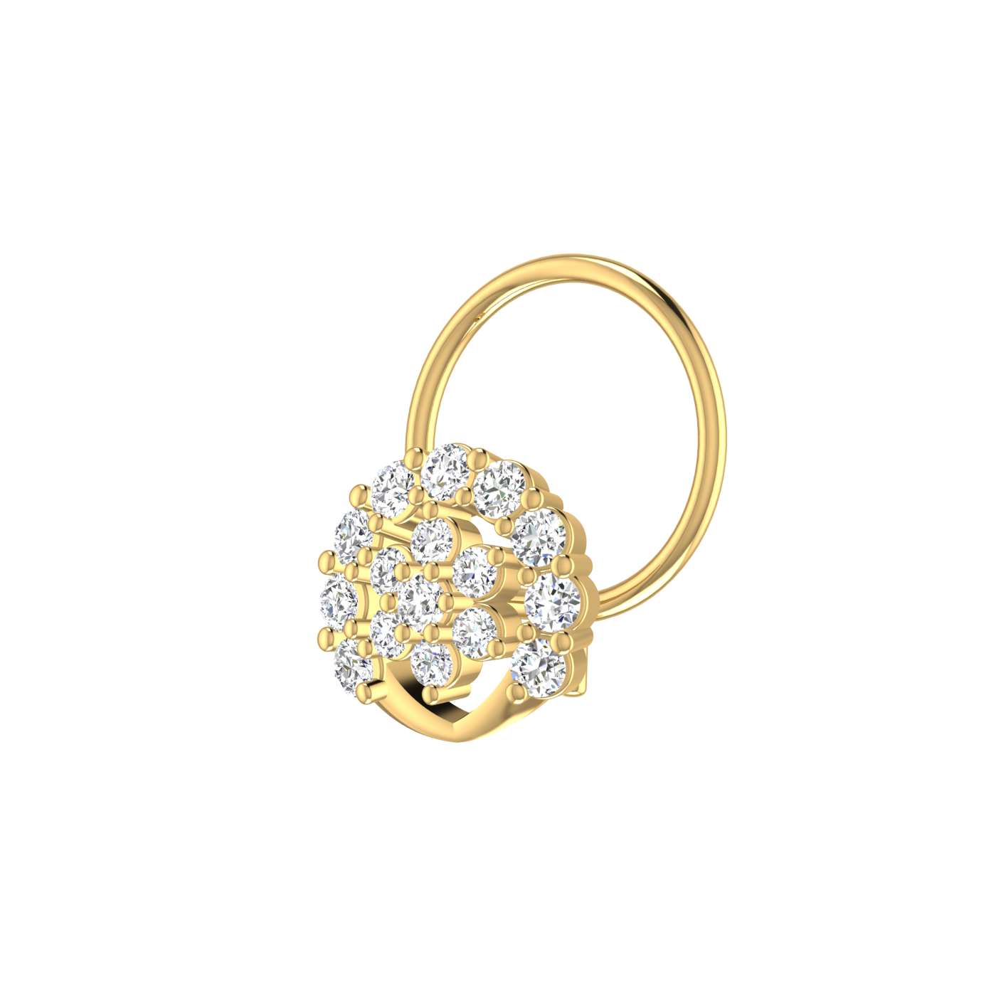 14K Gold Blossom Royale Design 0.14ct Lab Grown Diamond Nose Pin
