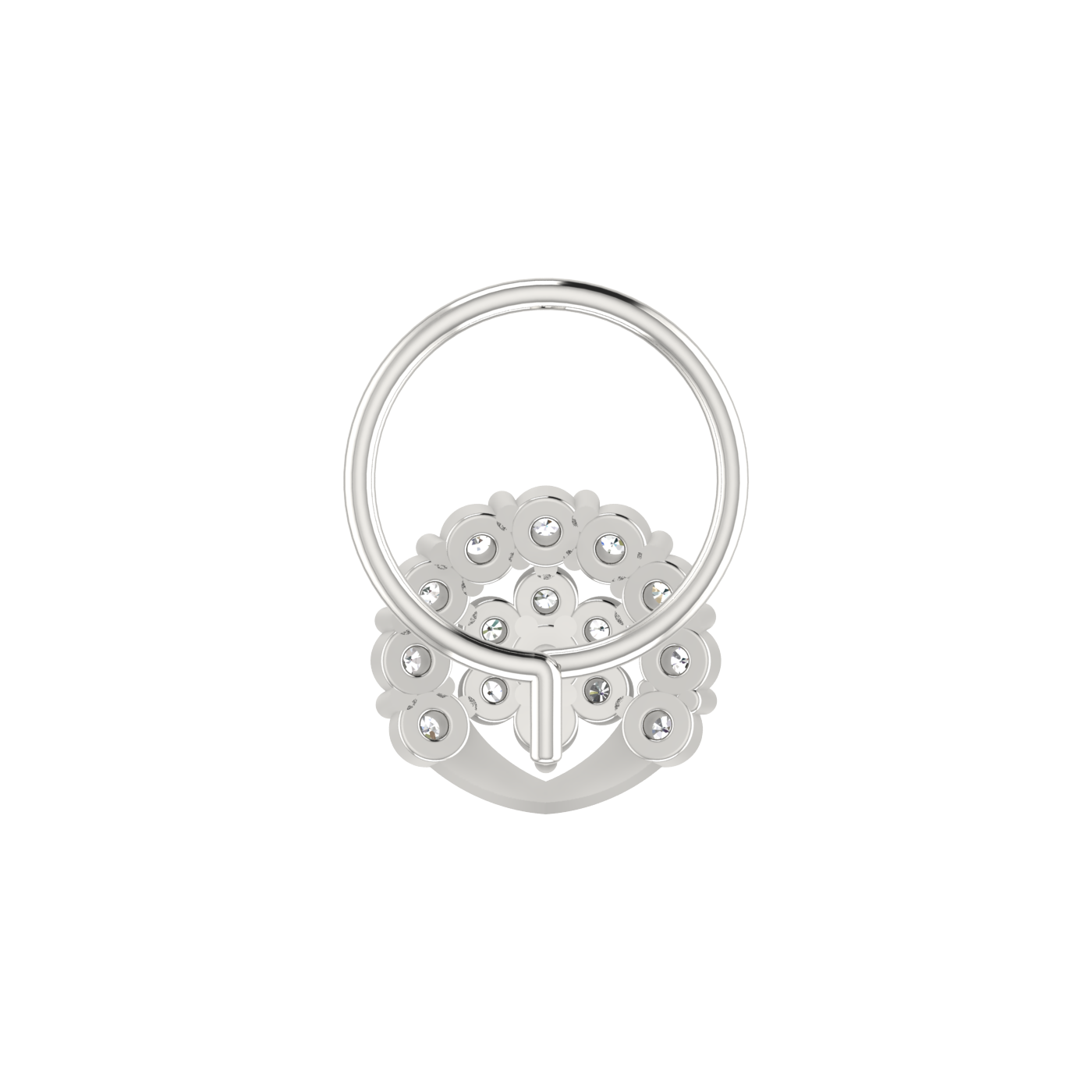 14K Gold Blossom Royale Design 0.14ct Lab Grown Diamond Nose Pin