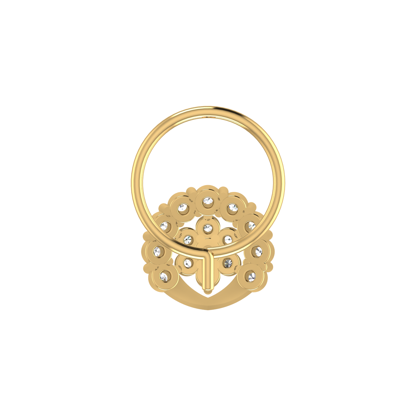 14K Gold Blossom Royale Design 0.14ct Lab Grown Diamond Nose Pin