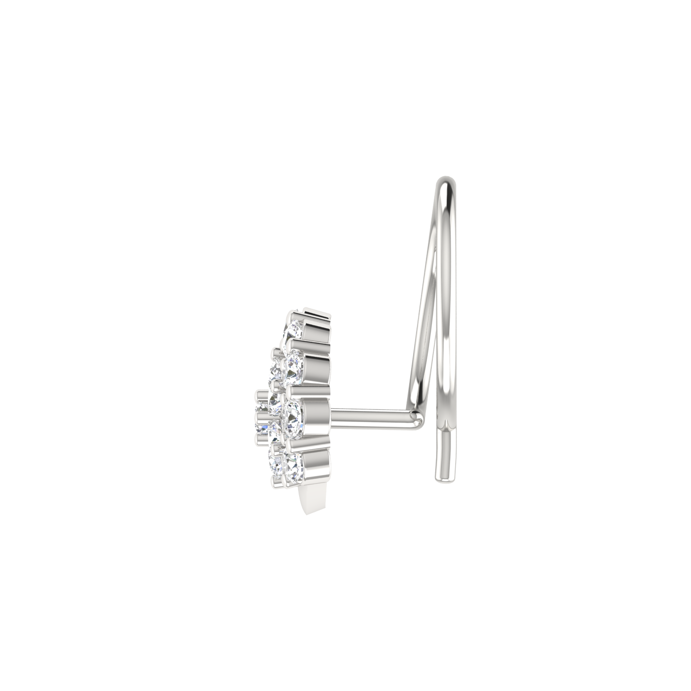 14K Gold Blossom Royale Design 0.14ct Lab Grown Diamond Nose Pin