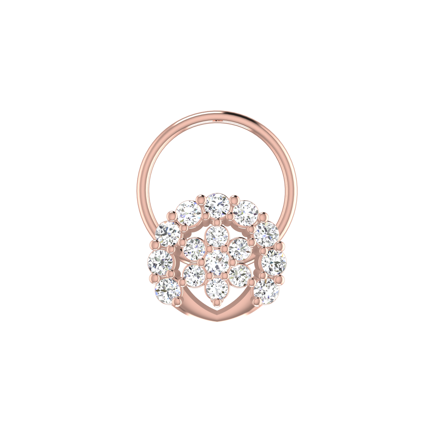 14K Gold Blossom Royale Design 0.14ct Lab Grown Diamond Nose Pin