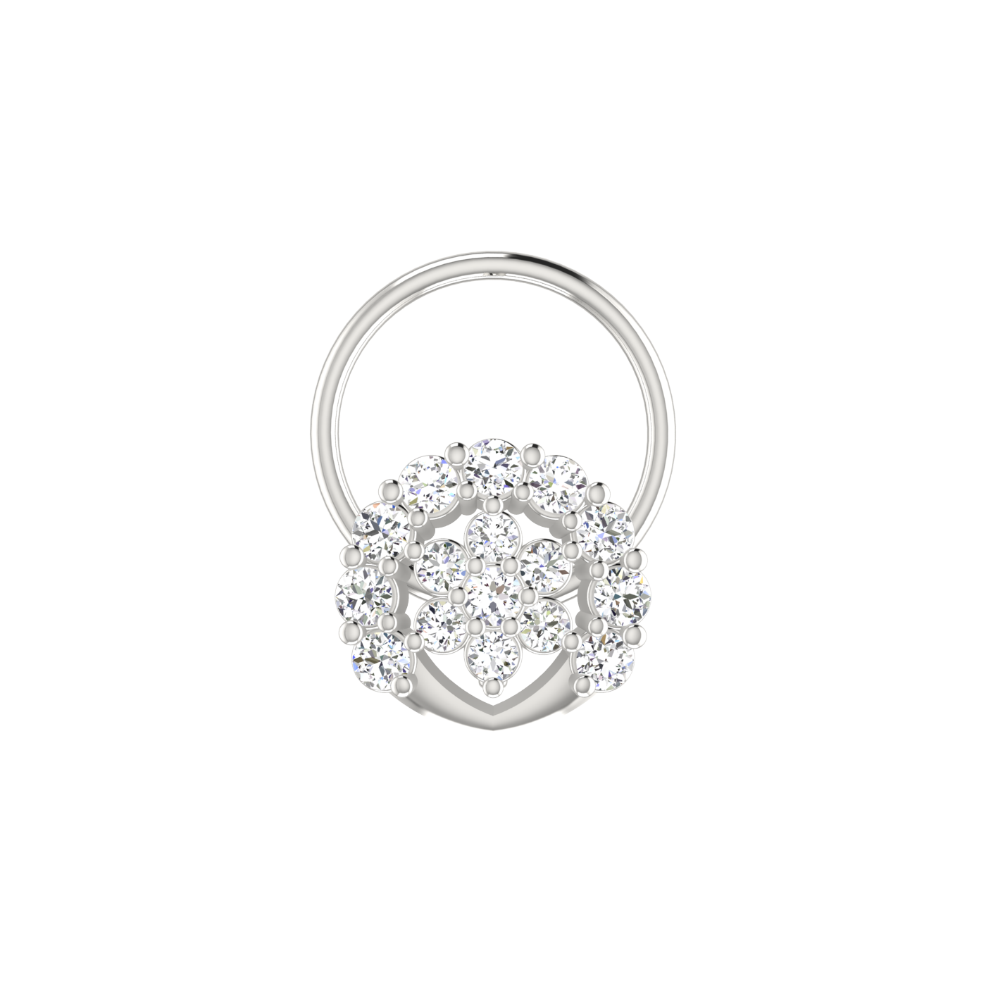14K Gold Blossom Royale Design 0.14ct Lab Grown Diamond Nose Pin