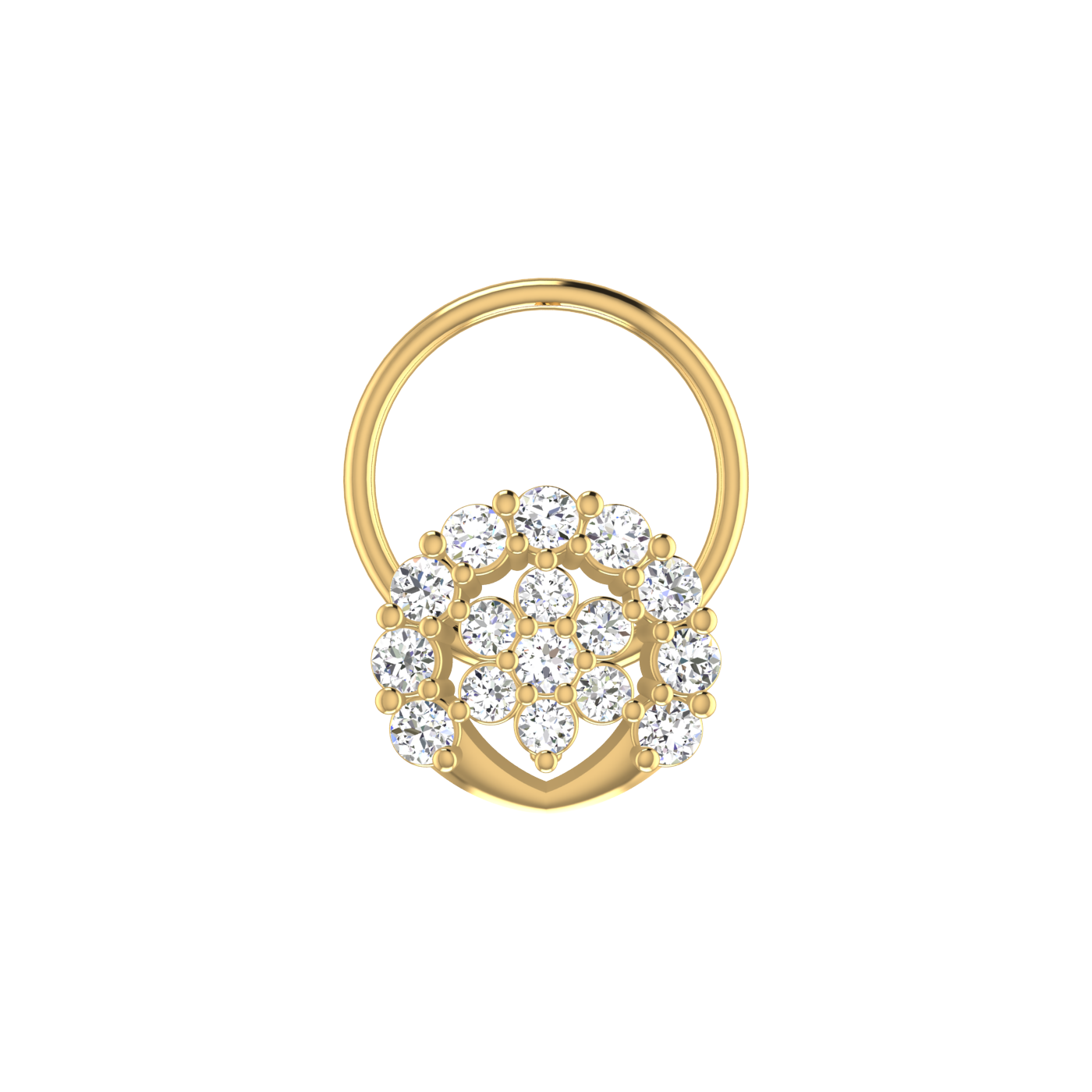 14K Gold Blossom Royale Design 0.14ct Lab Grown Diamond Nose Pin