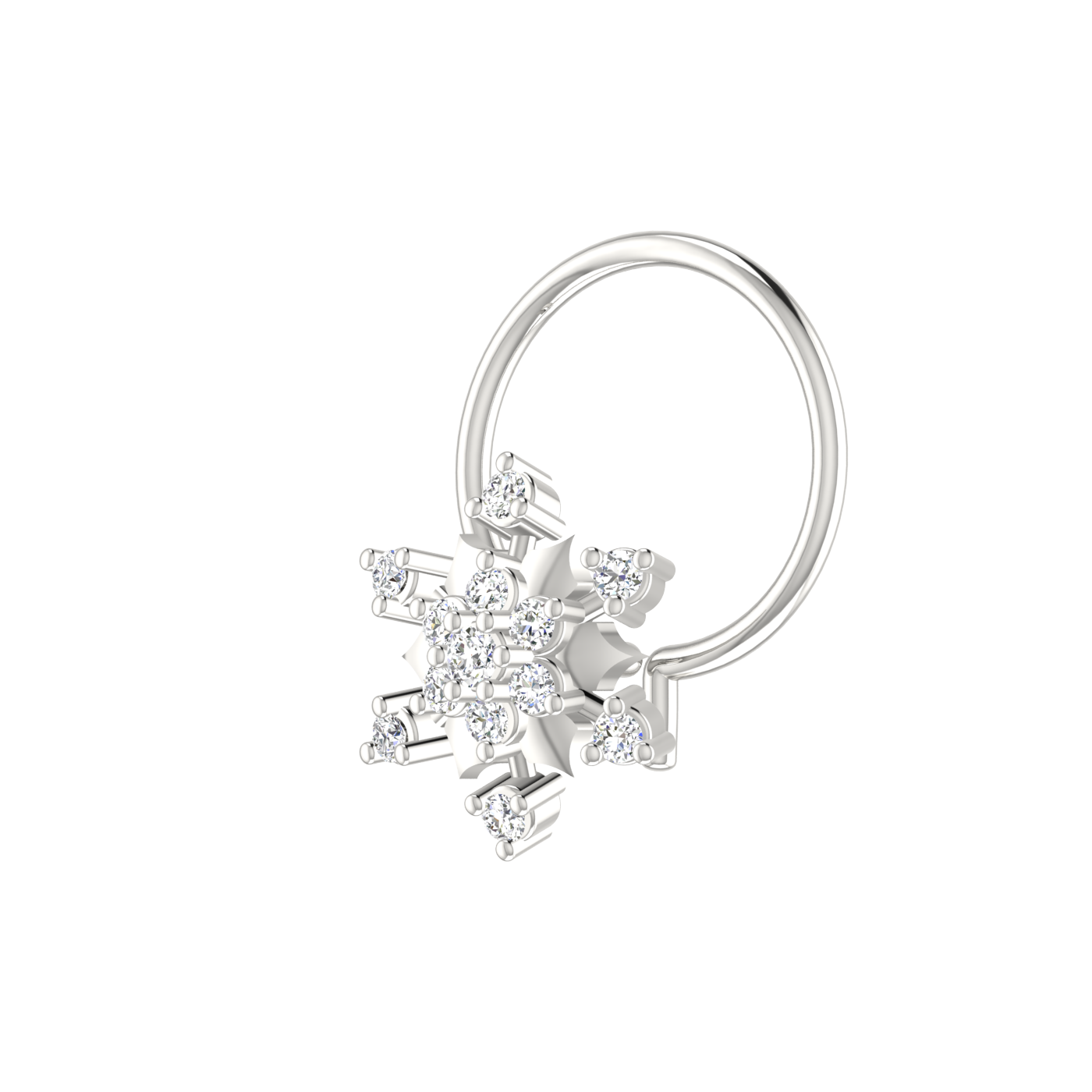 14K Gold Royal Nova Design 0.05ct Lab Grown Diamond Nose Pin