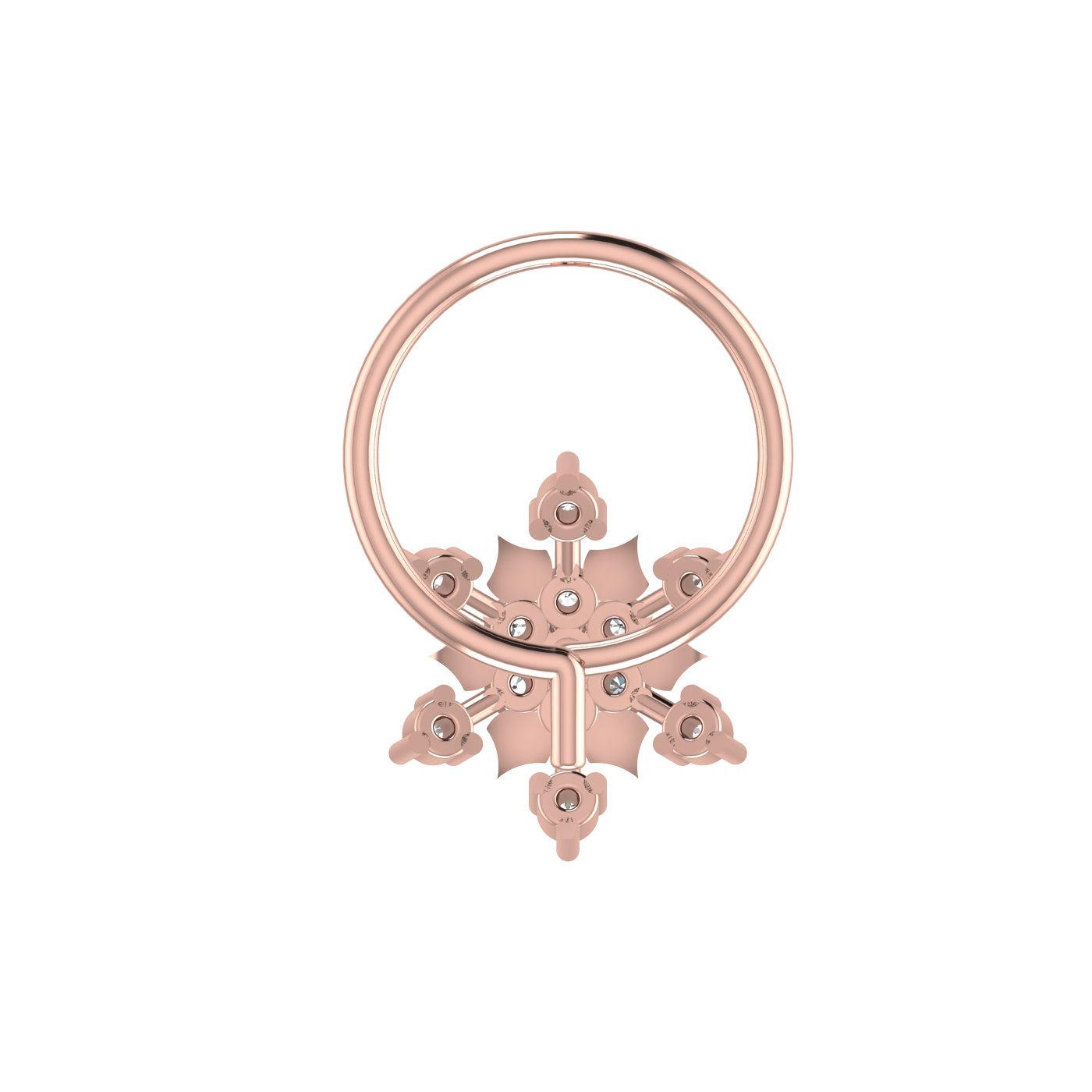 14K Gold Royal Nova Design 0.05ct Lab Grown Diamond Nose Pin