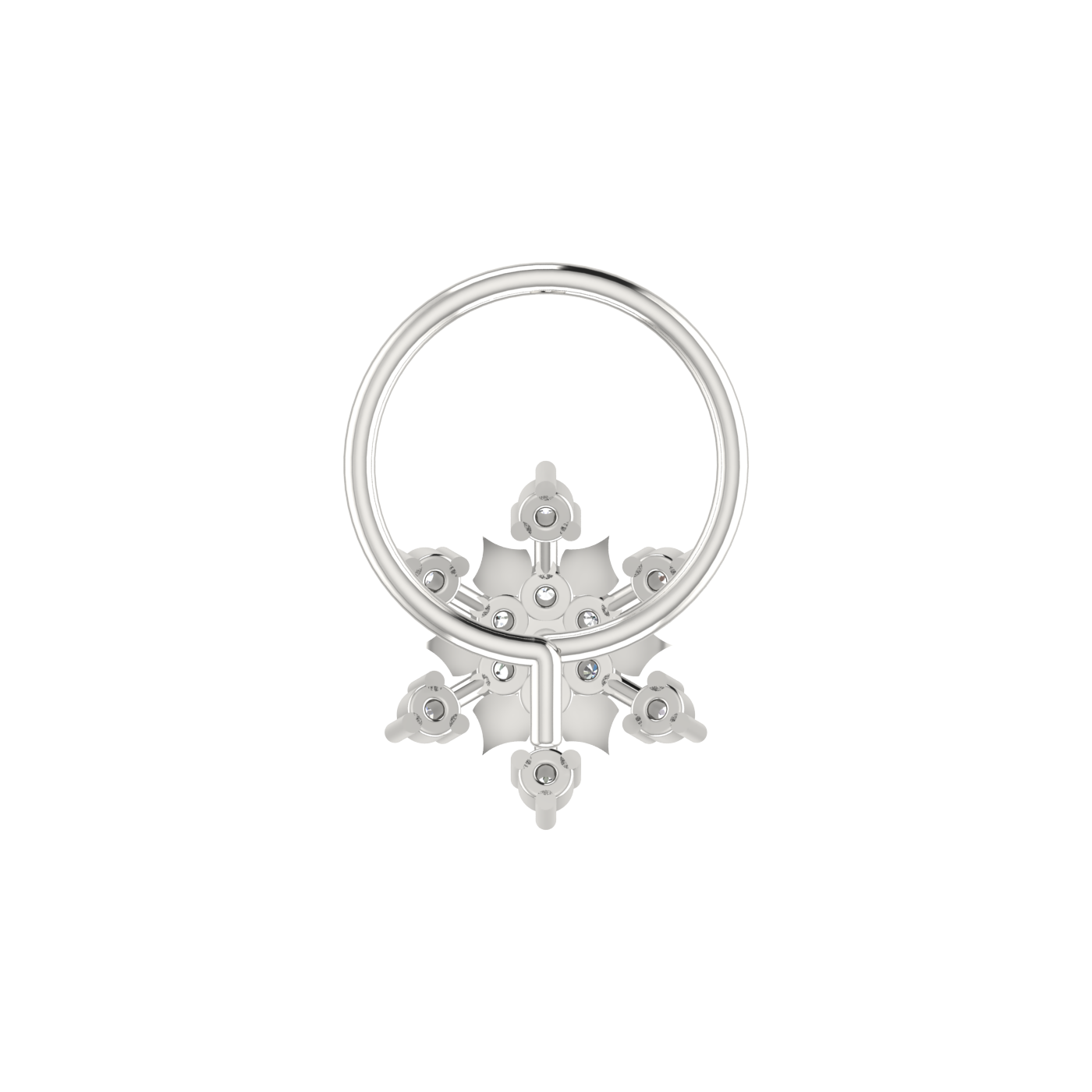 14K Gold Royal Nova Design 0.05ct Lab Grown Diamond Nose Pin