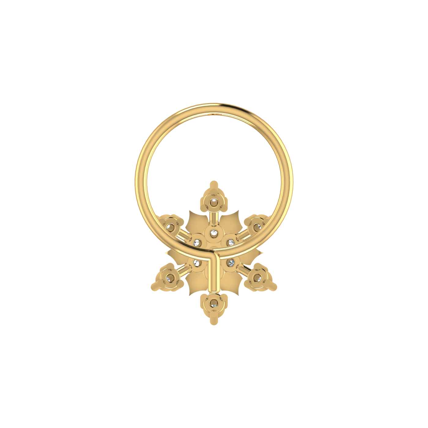 14K Gold Royal Nova Design 0.05ct Lab Grown Diamond Nose Pin
