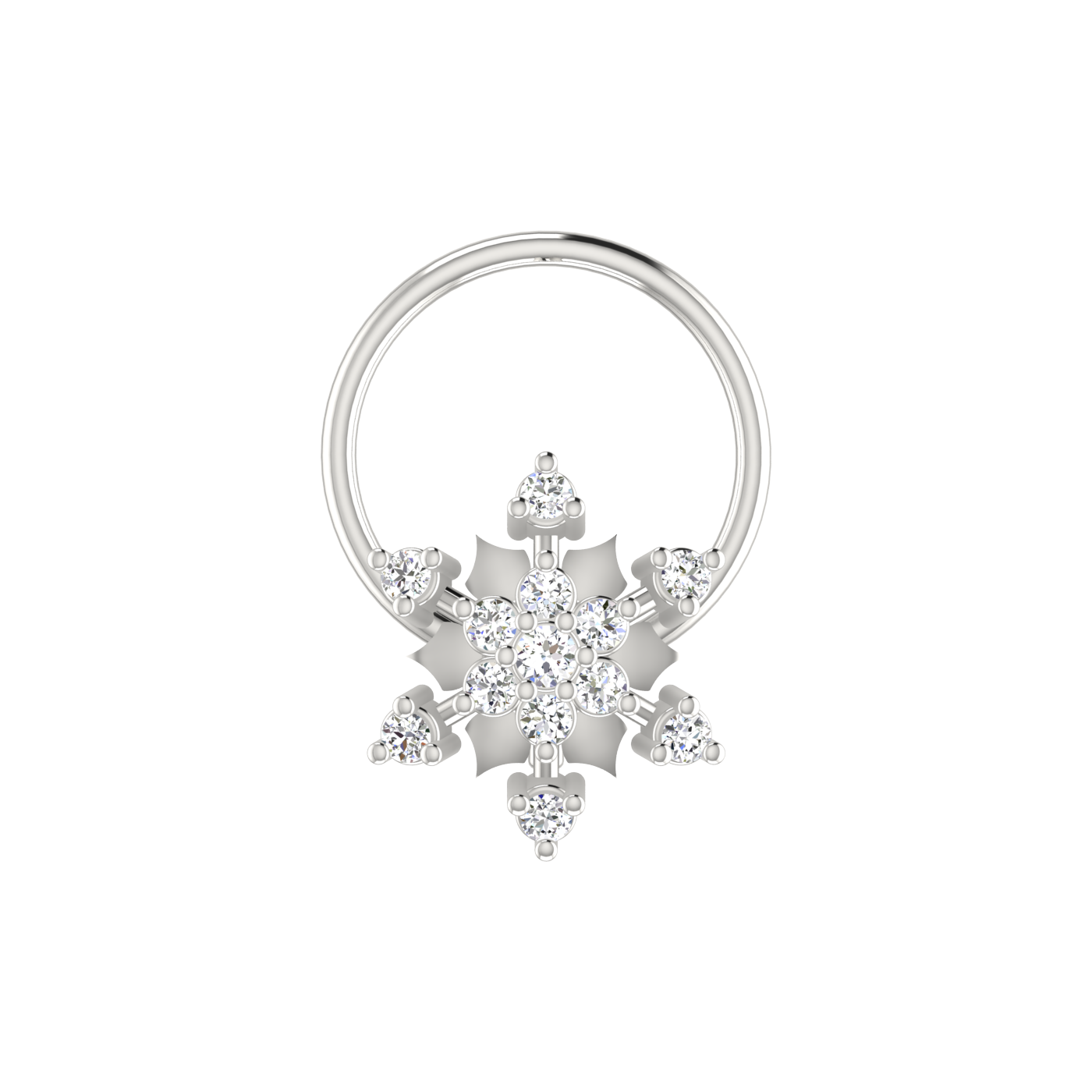 14K Gold Royal Nova Design 0.05ct Lab Grown Diamond Nose Pin