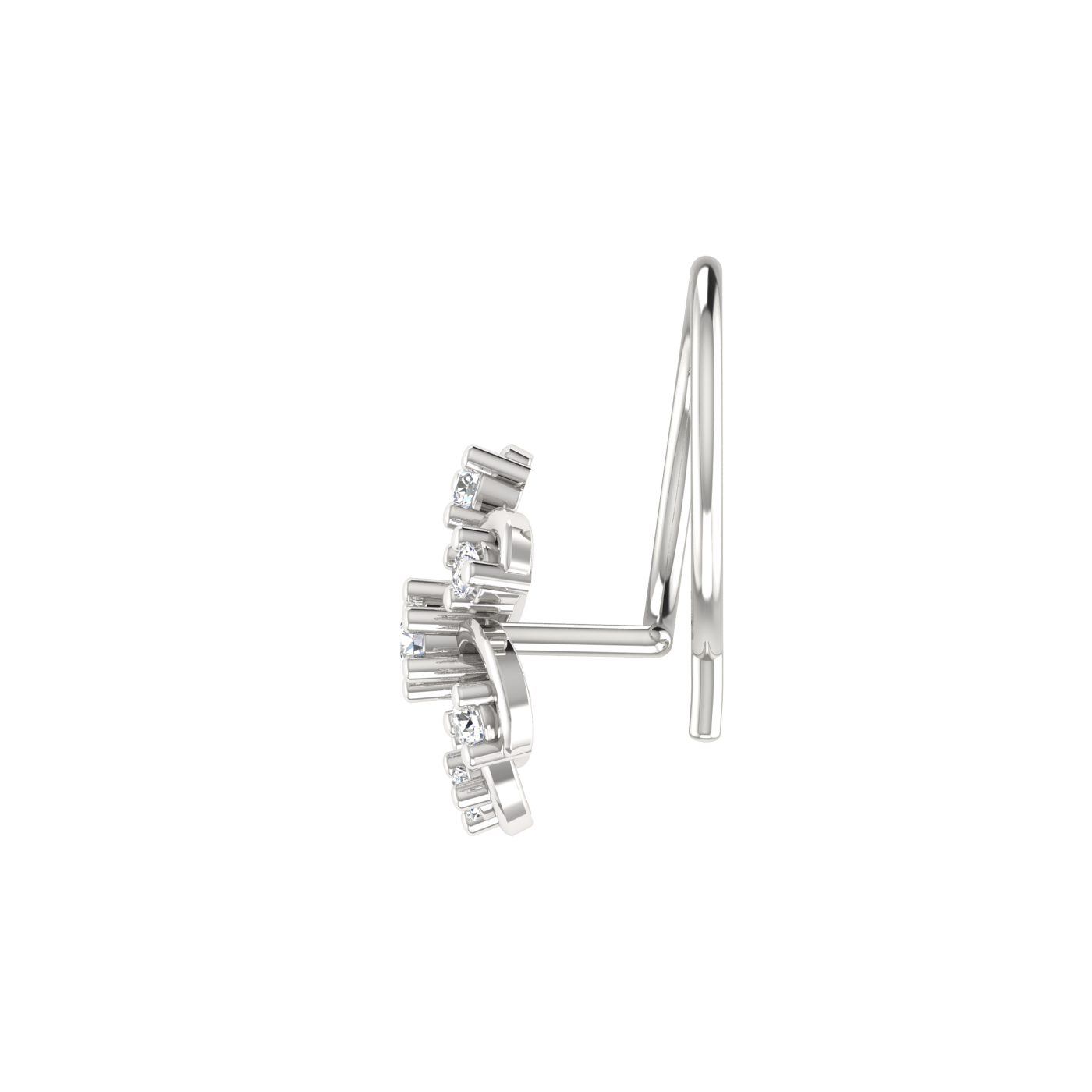 14K Gold Floral Pinwheel design 0.06ct Lab Diamond Nose Pin