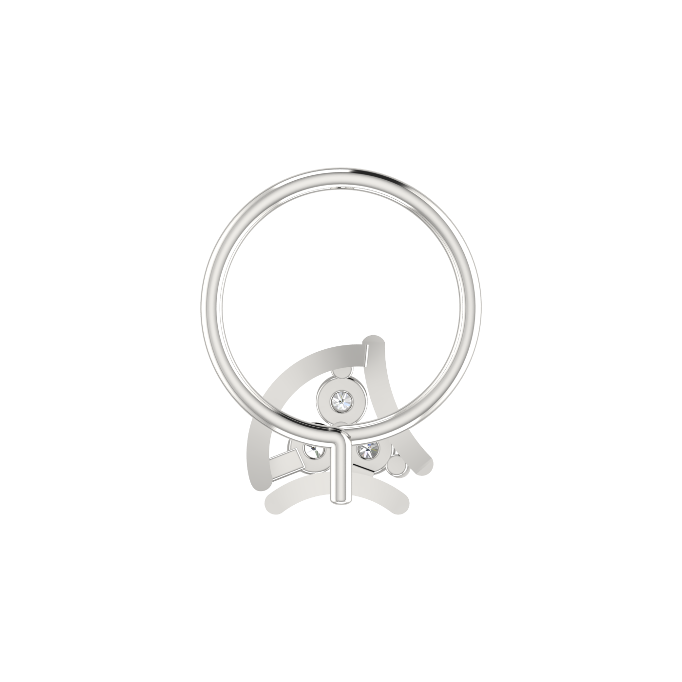 14K Gold Imperial Arc Design 0.05ct Lab Grown Diamond Nose Pin
