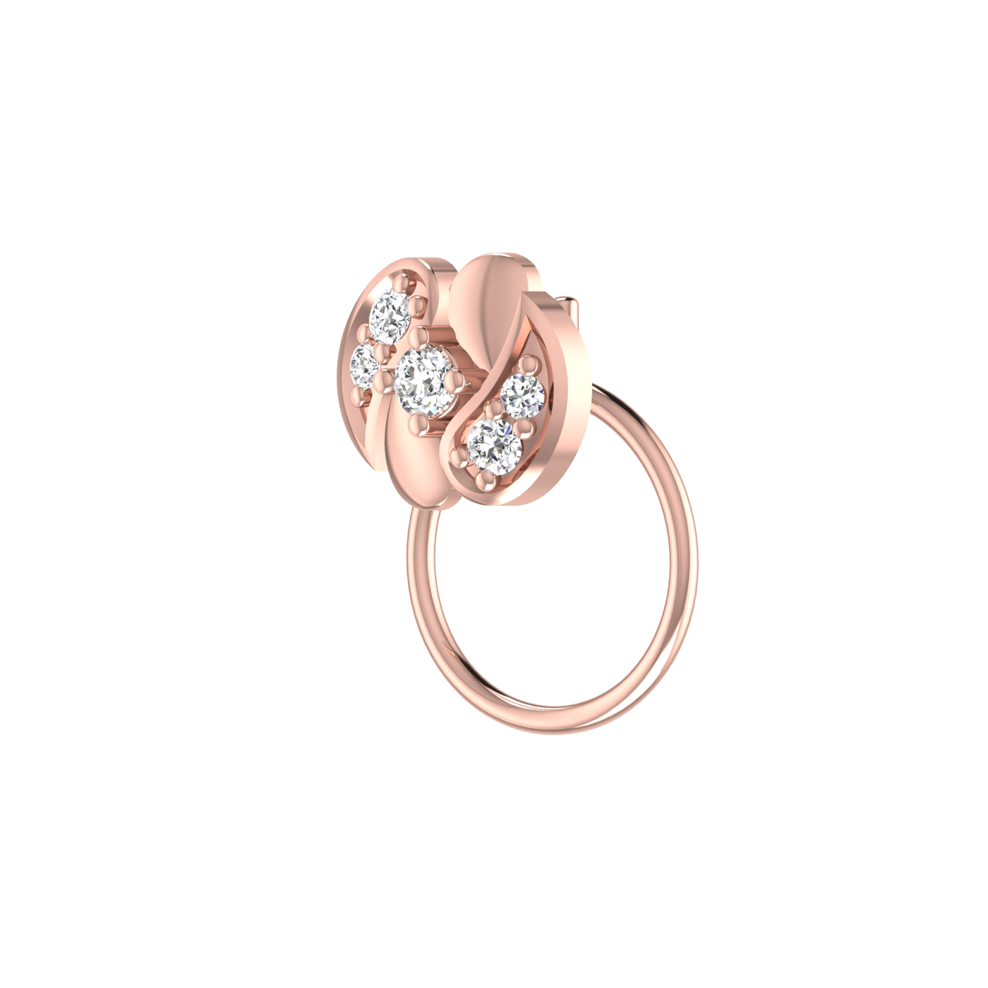 Floral Paisley 0.05 Ct Lab Grown Diamond Nose Pin