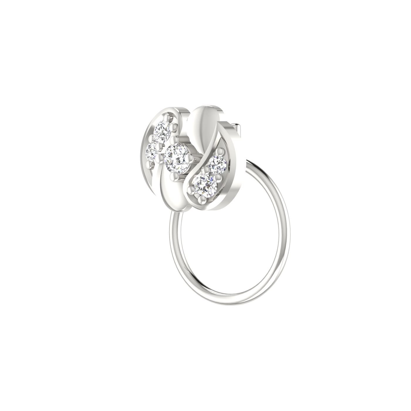 Floral Paisley 0.05 Ct Lab Grown Diamond Nose Pin