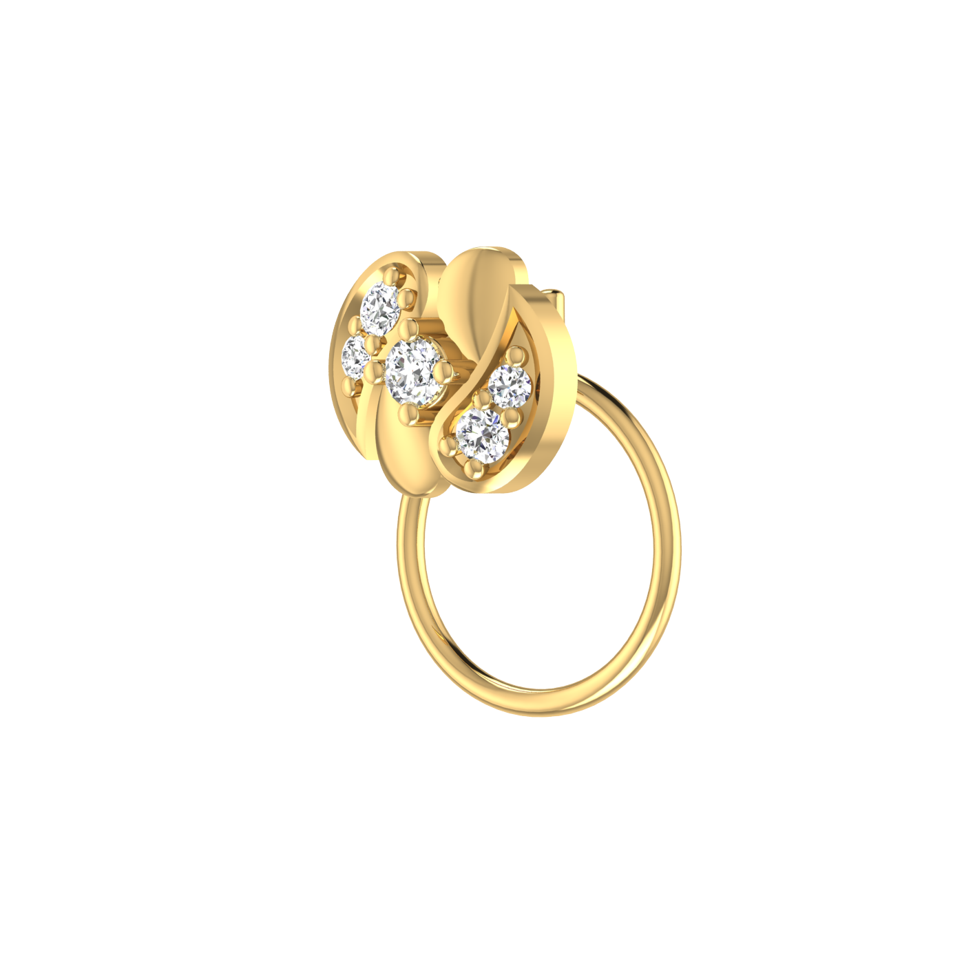 Floral Paisley 0.05 Ct Lab Grown Diamond Nose Pin