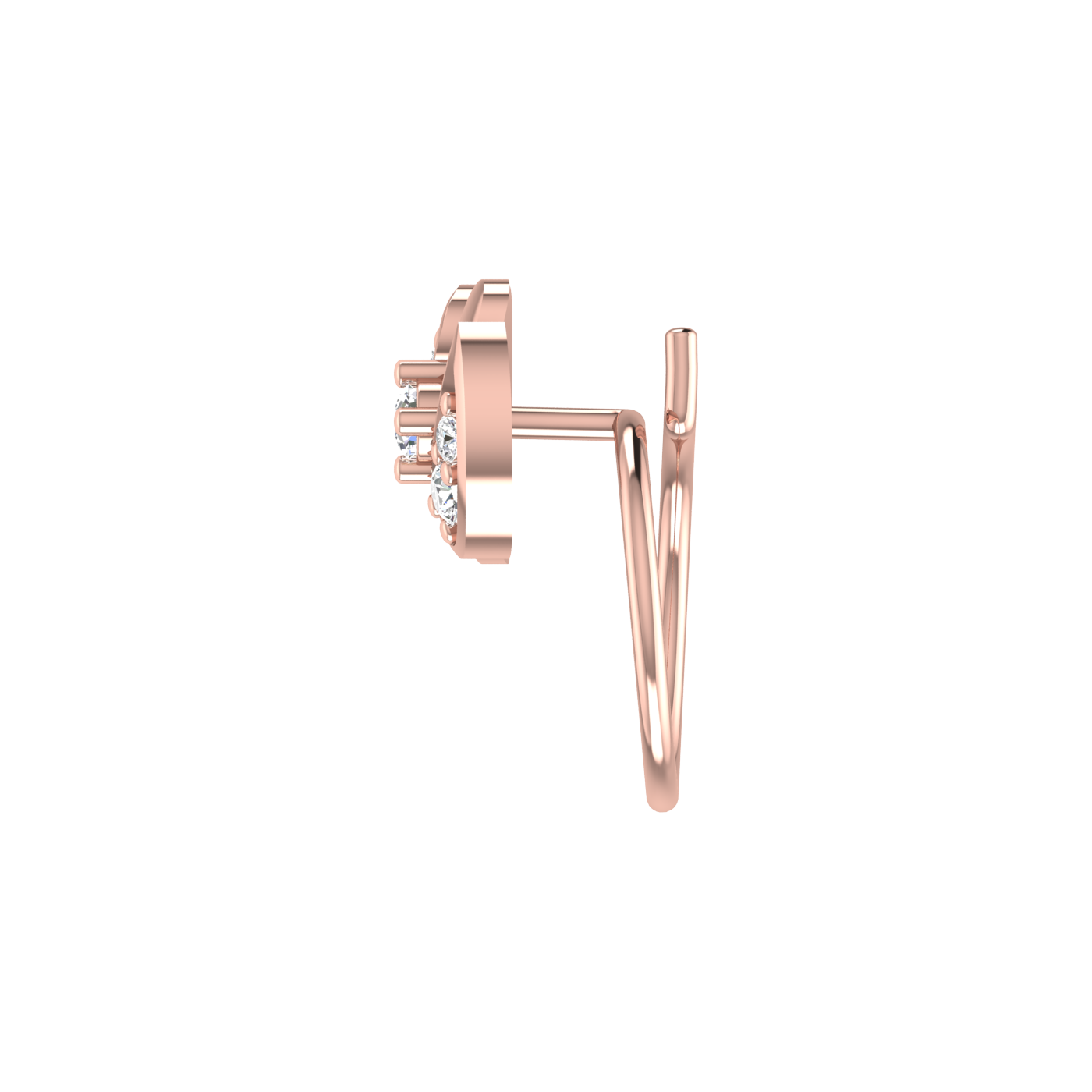 Floral Paisley 0.05 Ct Lab Grown Diamond Nose Pin