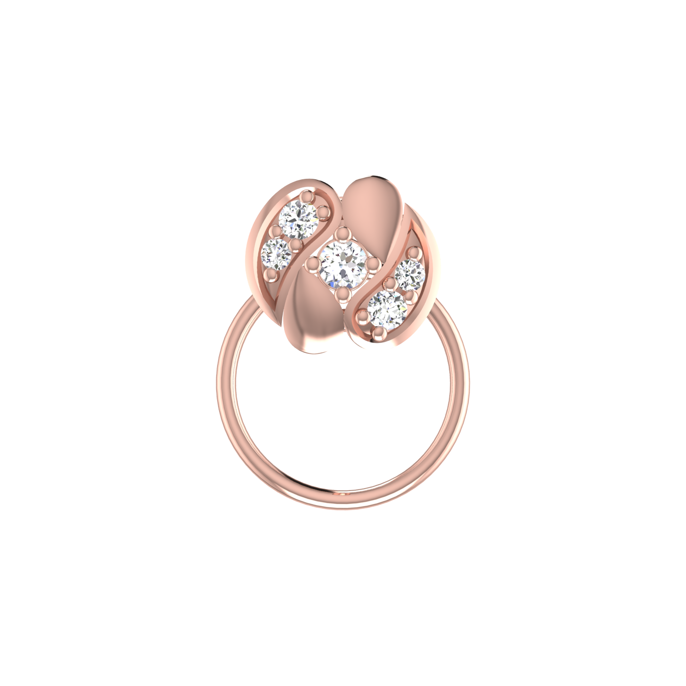 Floral Paisley 0.05 Ct Lab Grown Diamond Nose Pin