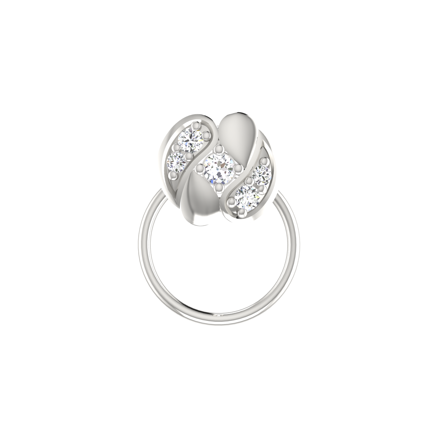 Floral Paisley 0.05 Ct Lab Grown Diamond Nose Pin