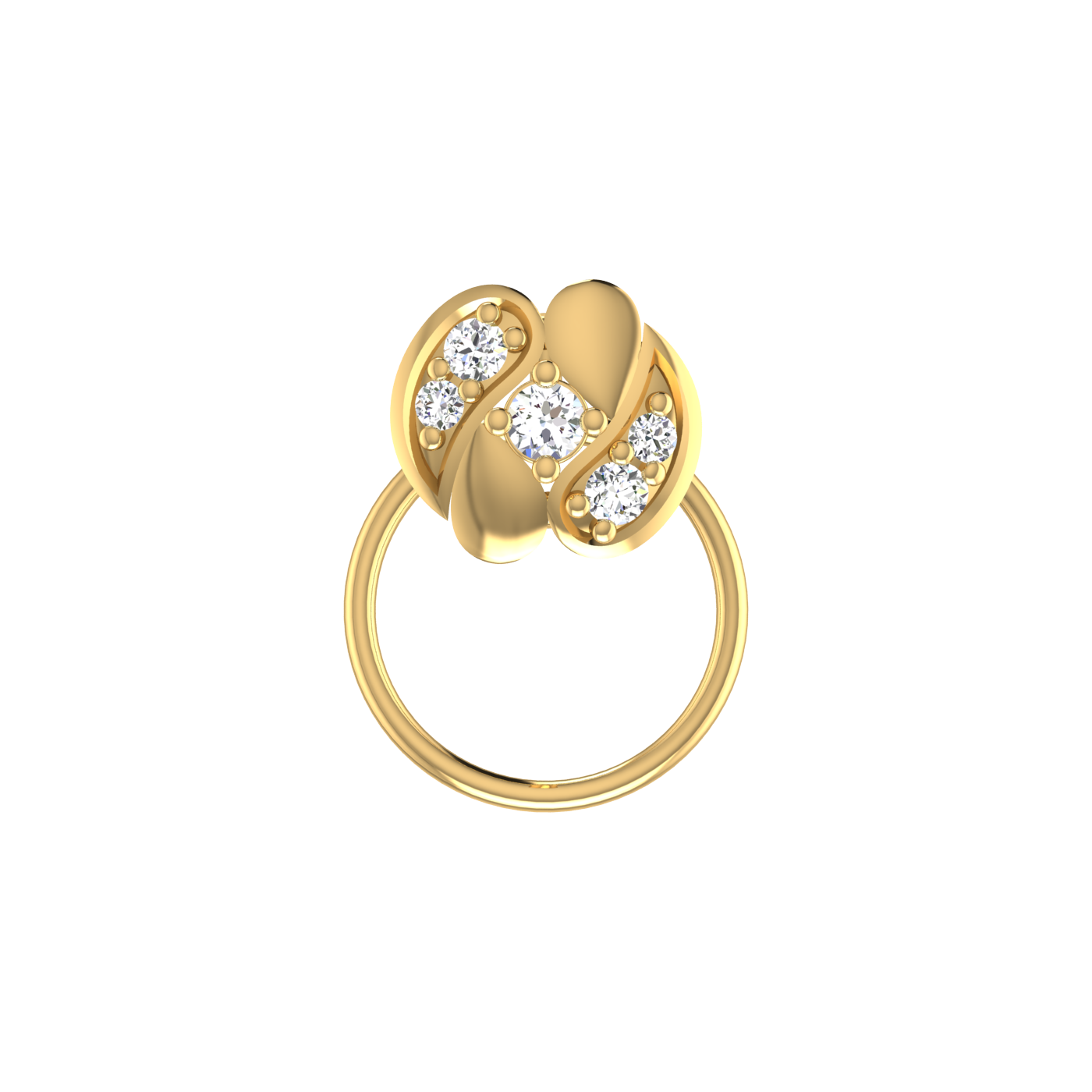 Floral Paisley 0.05 Ct Lab Grown Diamond Nose Pin