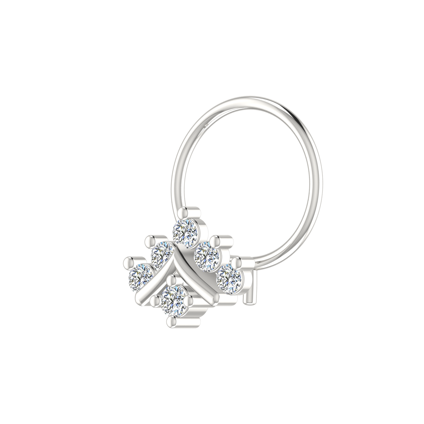 Majestic Crest Design 0.11ct Lab Diamond Nose Pin