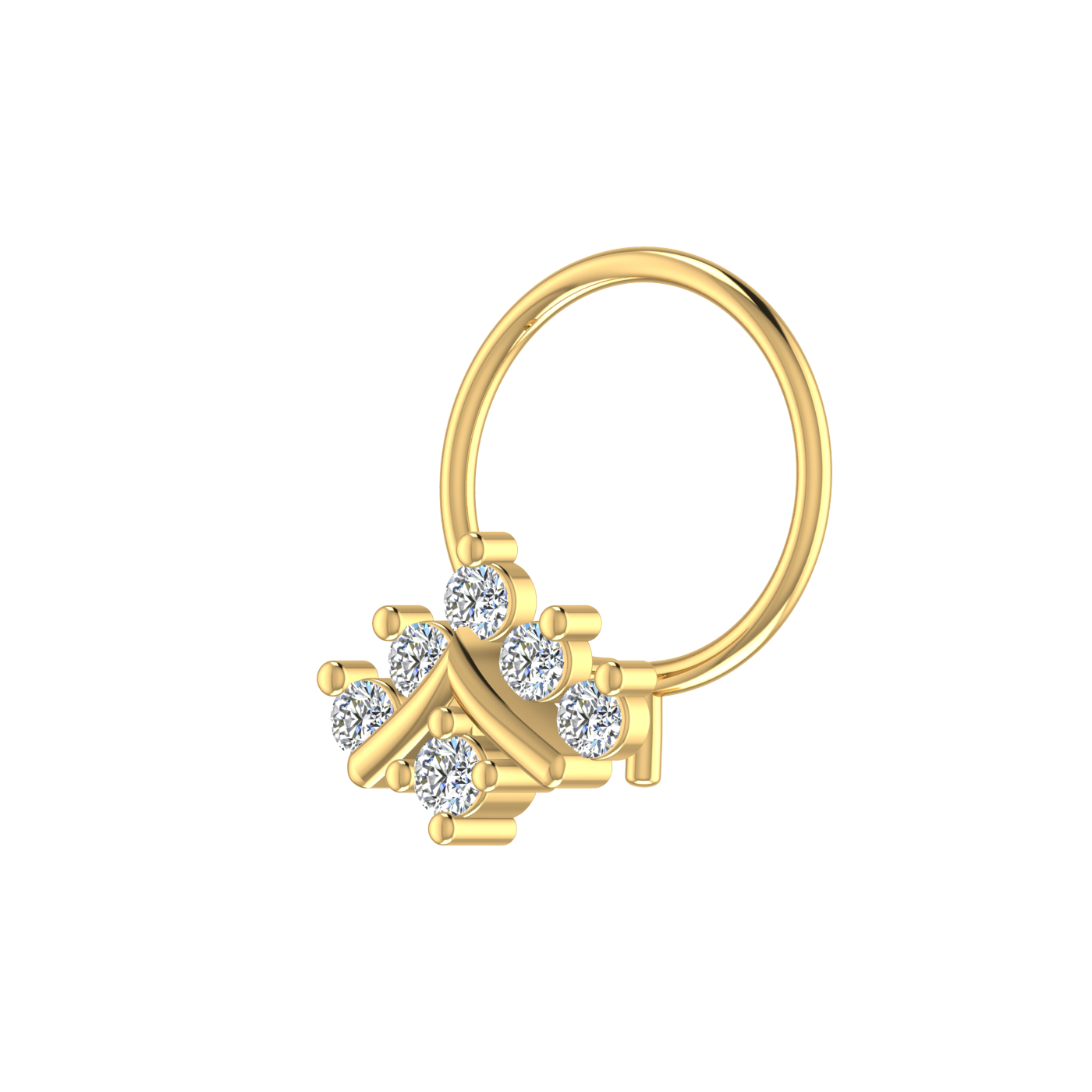 Majestic Crest Design 0.11ct Lab Diamond Nose Pin