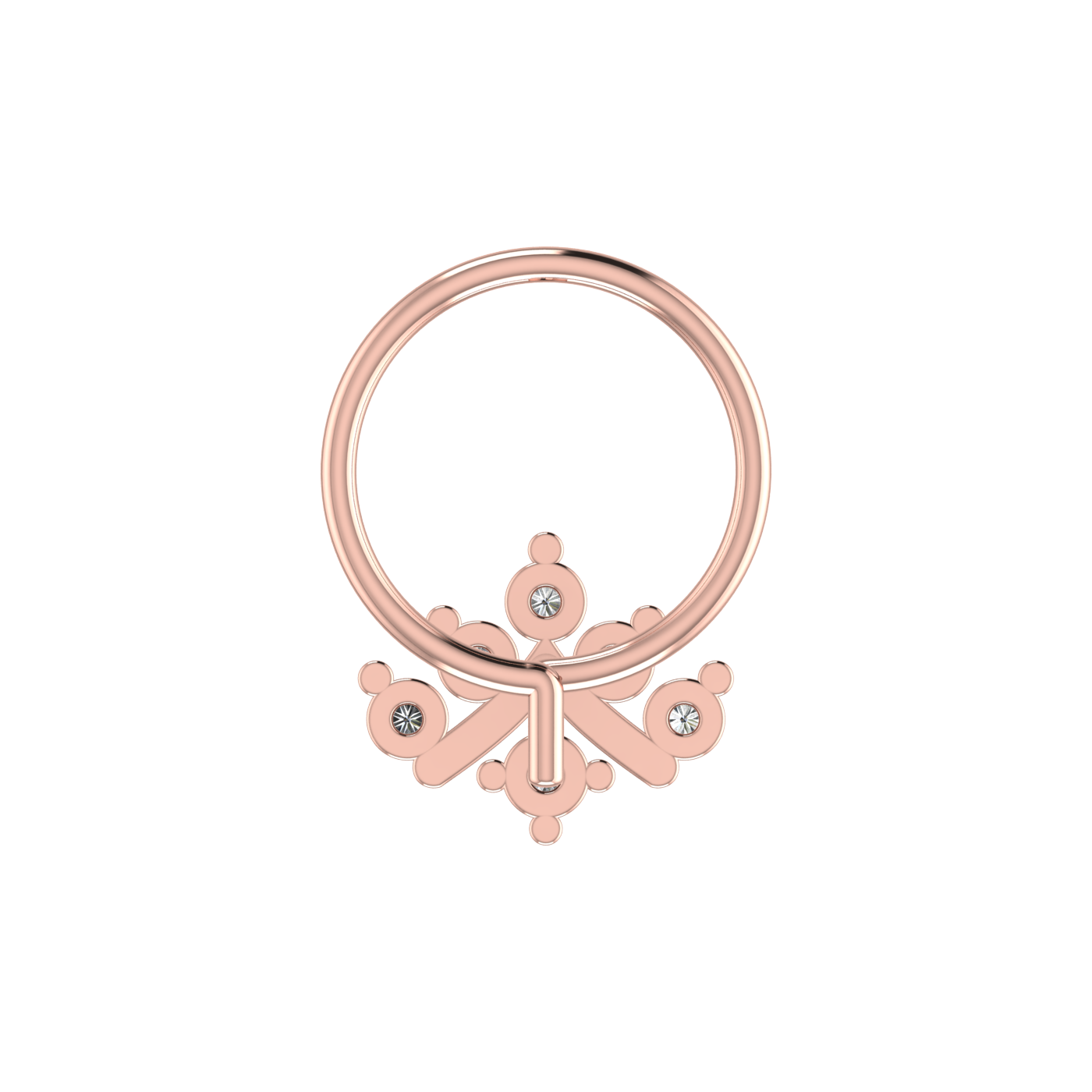 Majestic Crest Design 0.11ct Lab Diamond Nose Pin
