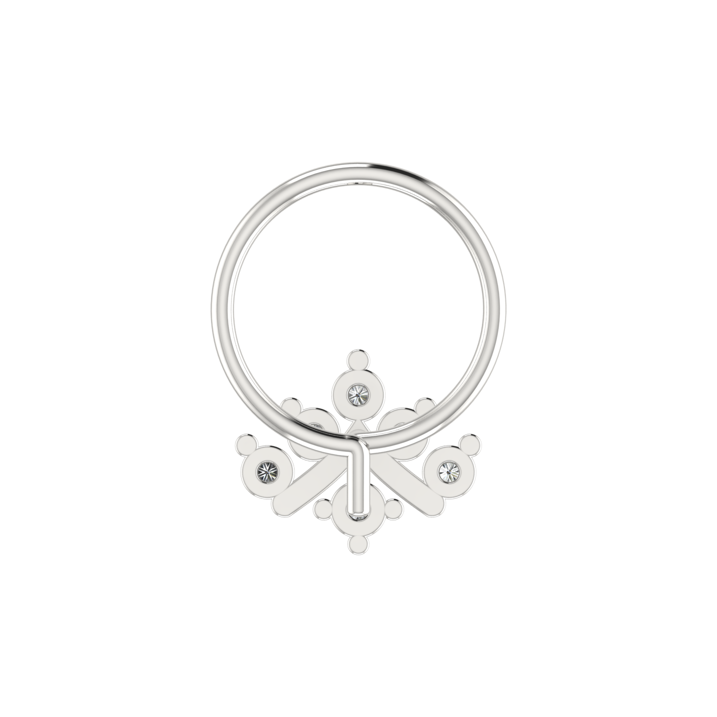 Majestic Crest Design 0.11ct Lab Diamond Nose Pin