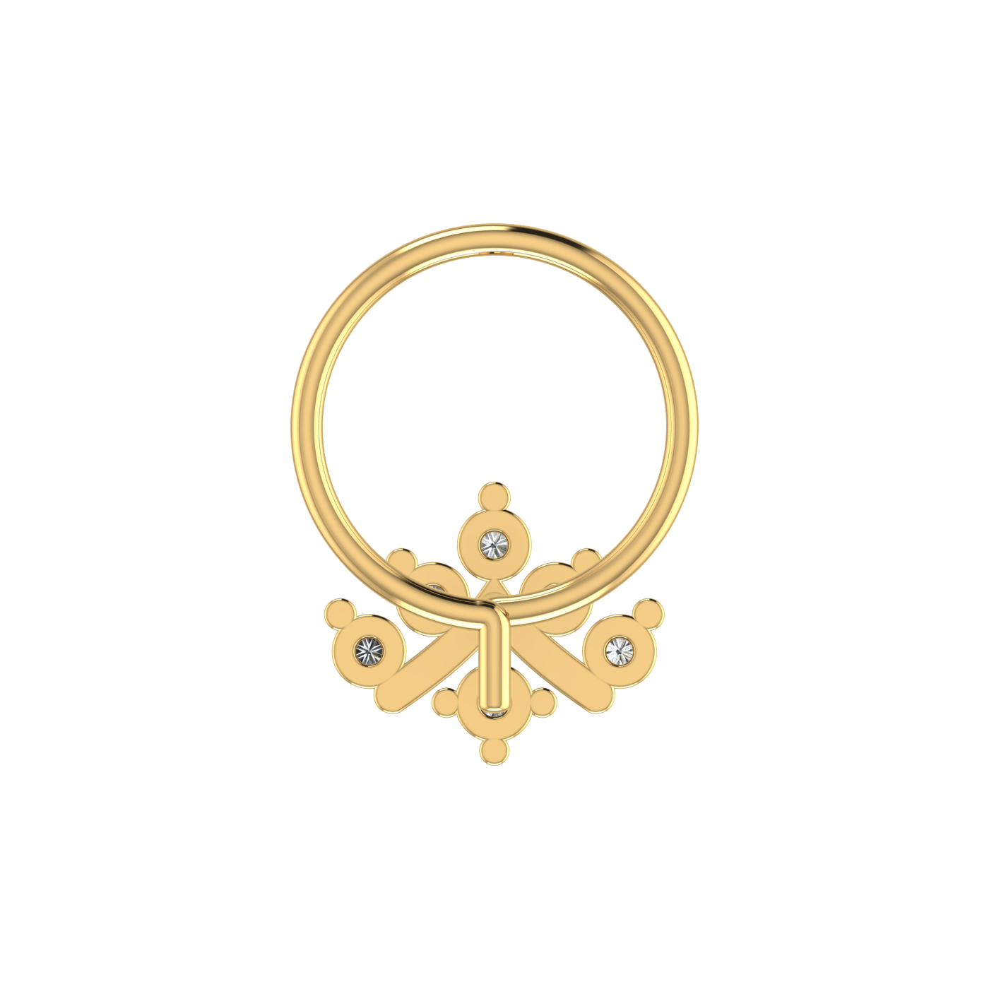 Majestic Crest Design 0.11ct Lab Diamond Nose Pin