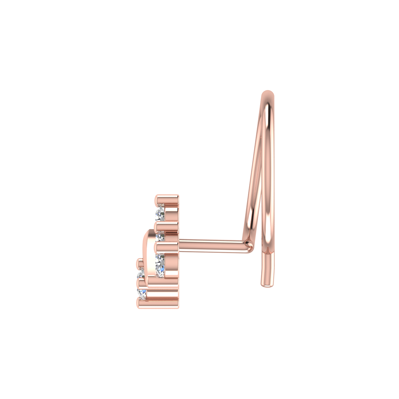 Majestic Crest Design 0.11ct Lab Diamond Nose Pin