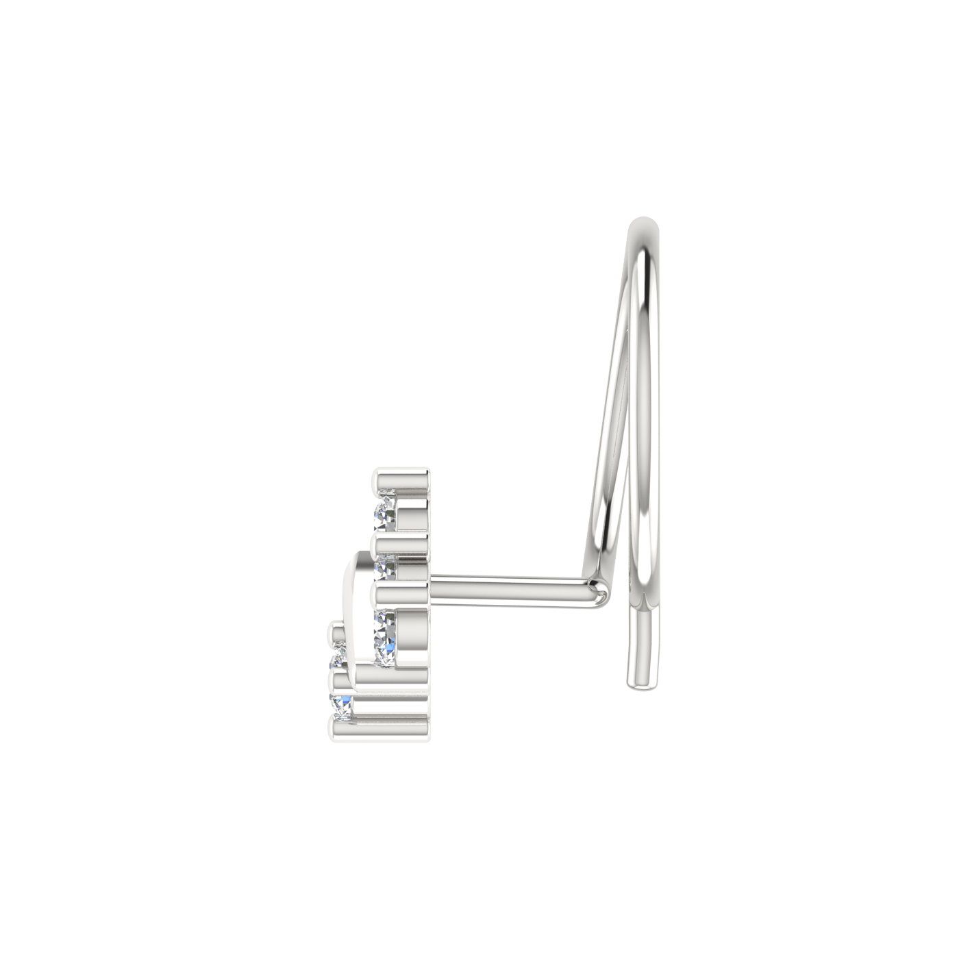 Majestic Crest Design 0.11ct Lab Diamond Nose Pin