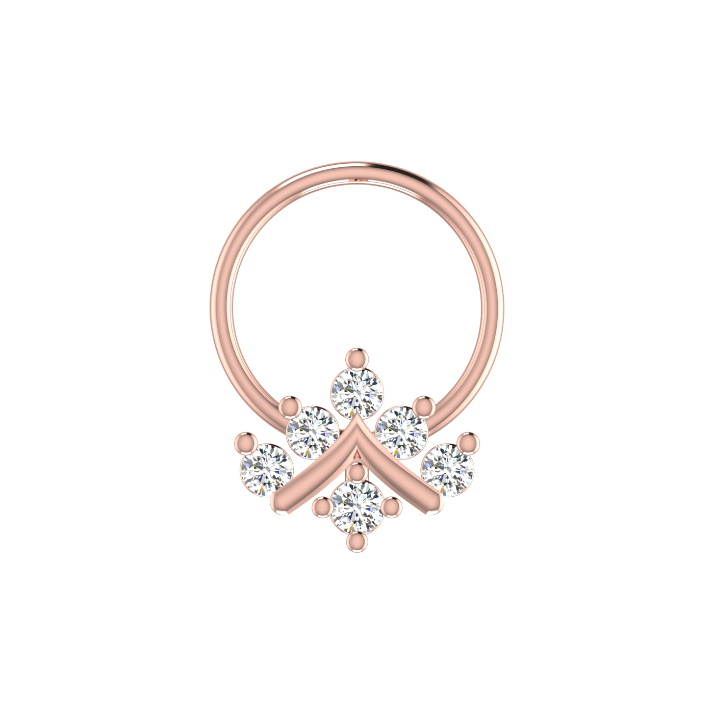 Majestic Crest Design 0.11ct Lab Diamond Nose Pin