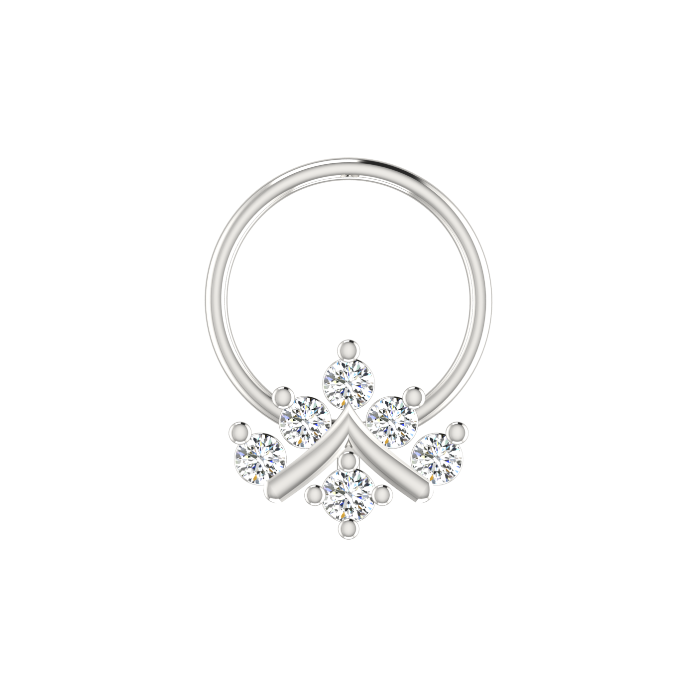 Majestic Crest Design 0.11ct Lab Diamond Nose Pin