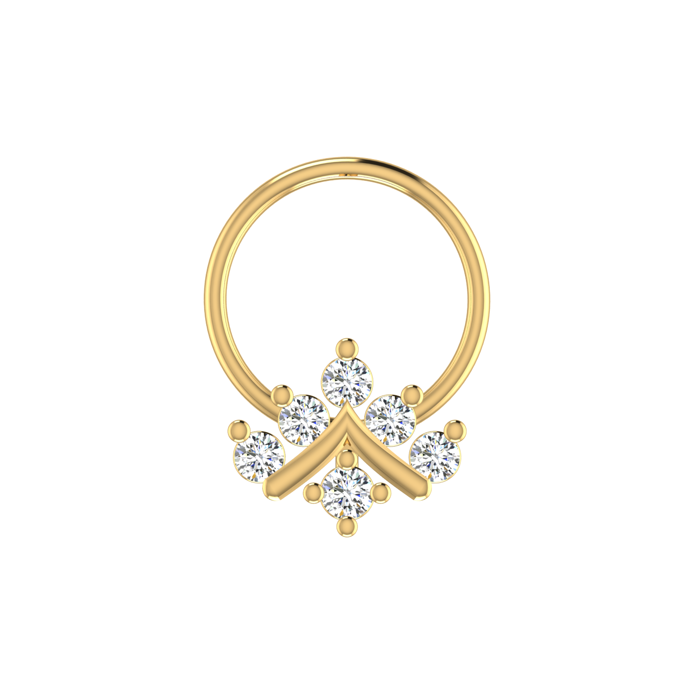 Majestic Crest Design 0.11ct Lab Diamond Nose Pin