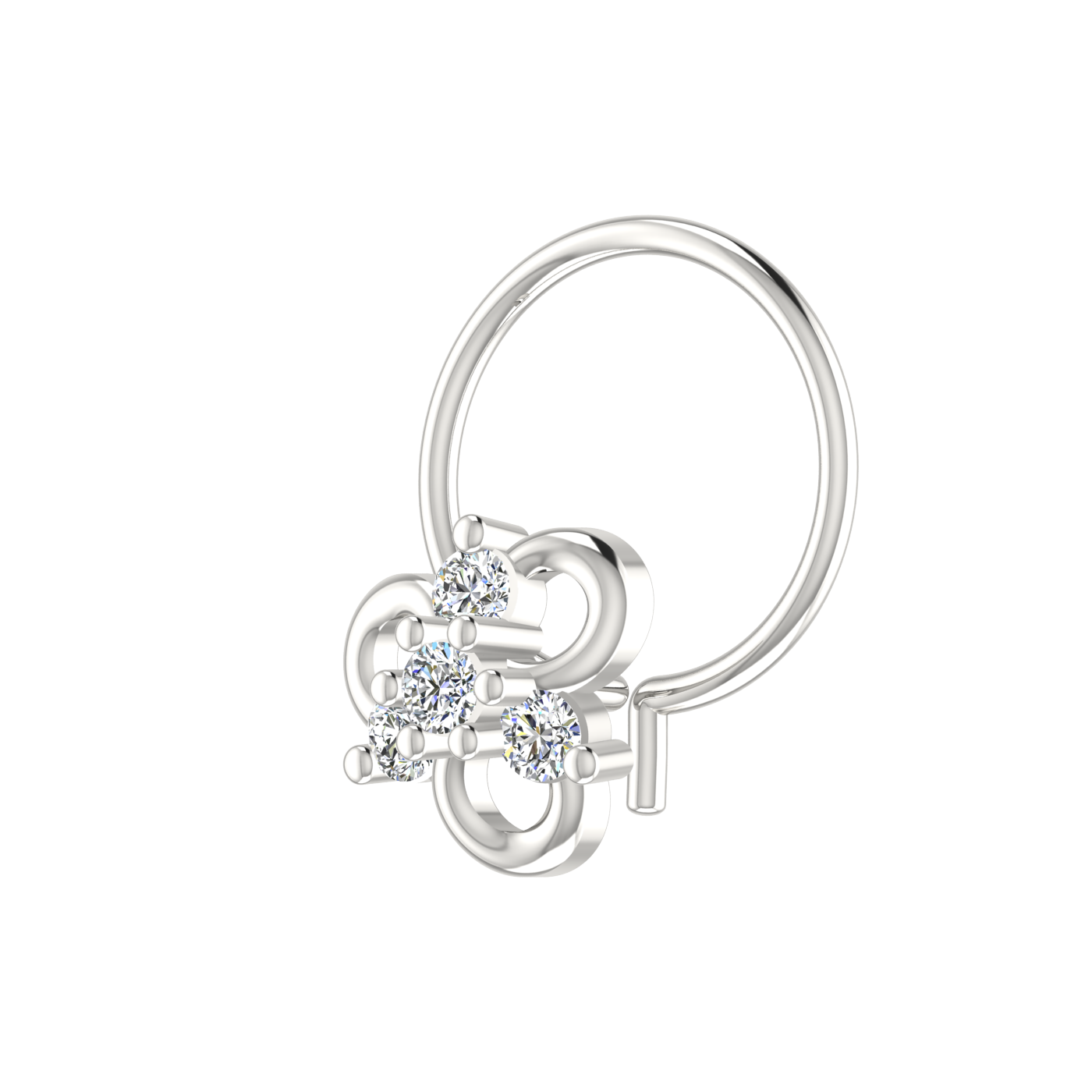 Floral Harmony Design 0.08ct Lab Grown Diamond Nose Pin
