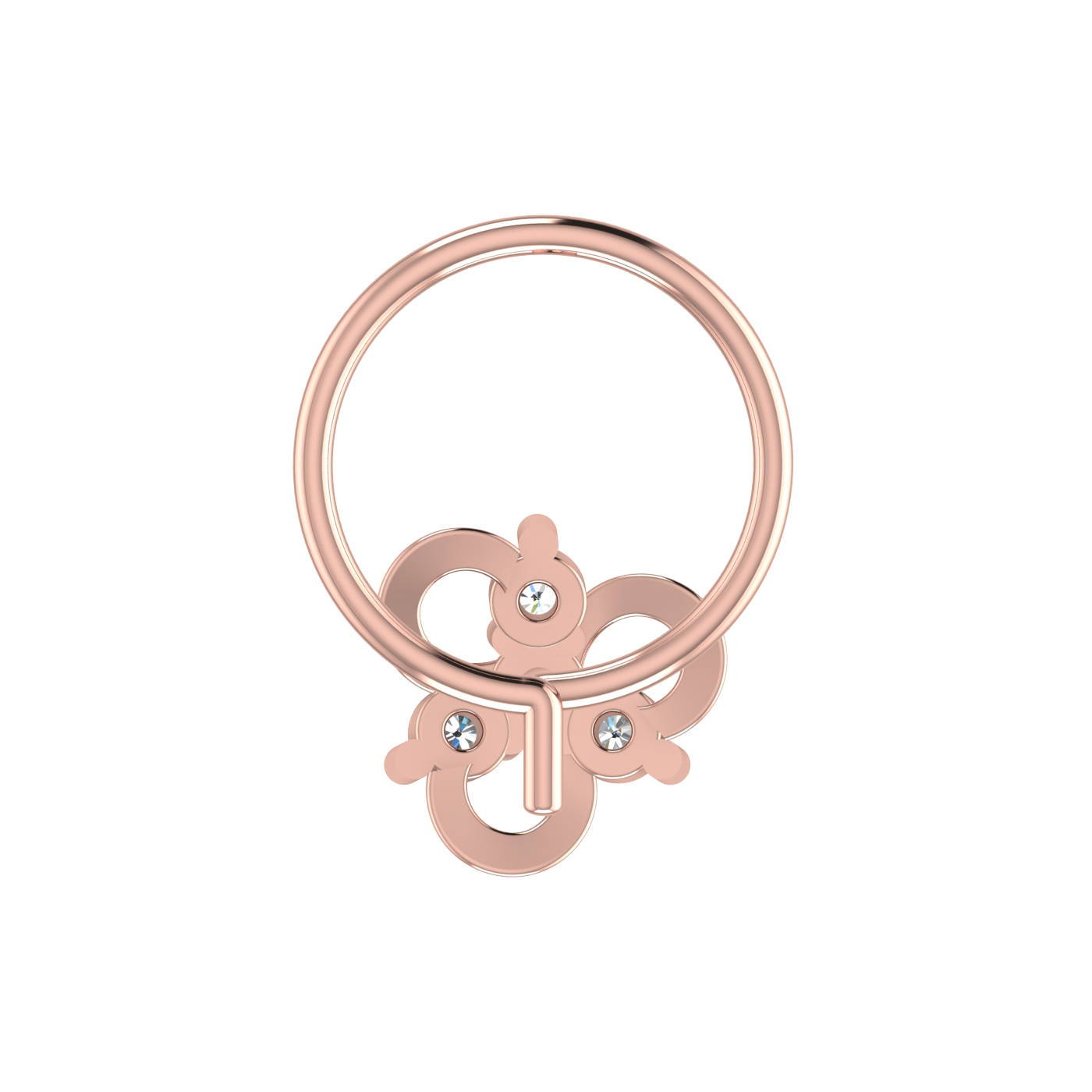 Floral Harmony Design 0.08ct Lab Grown Diamond Nose Pin