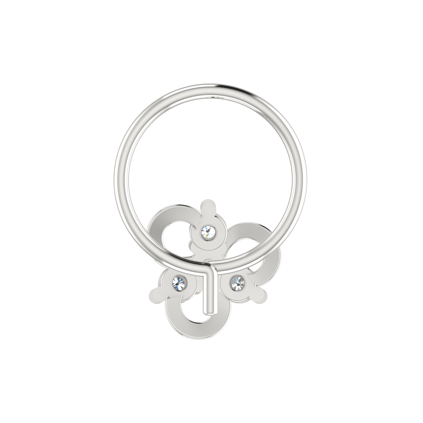 Floral Harmony Design 0.08ct Lab Grown Diamond Nose Pin