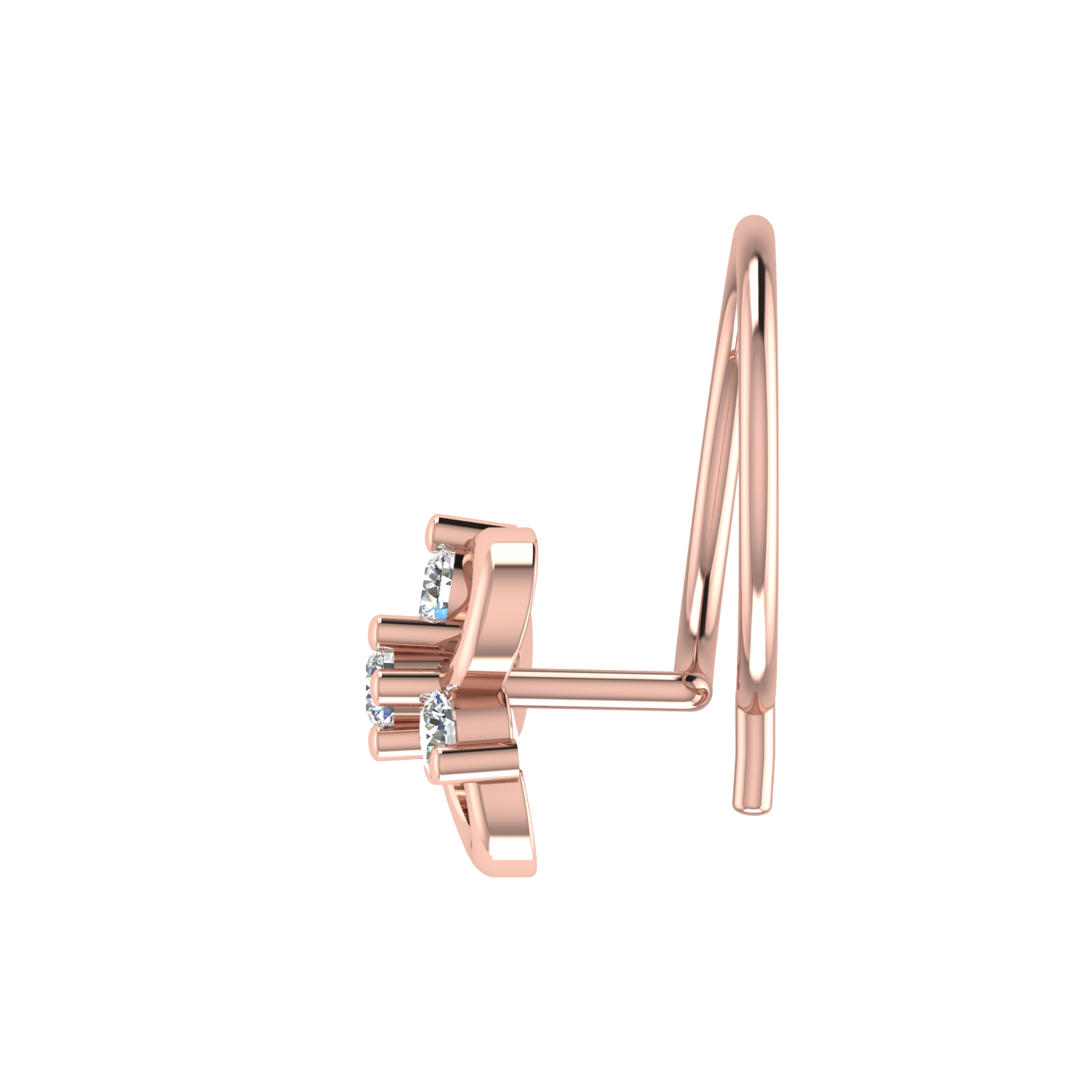 Floral Harmony Design 0.08ct Lab Grown Diamond Nose Pin