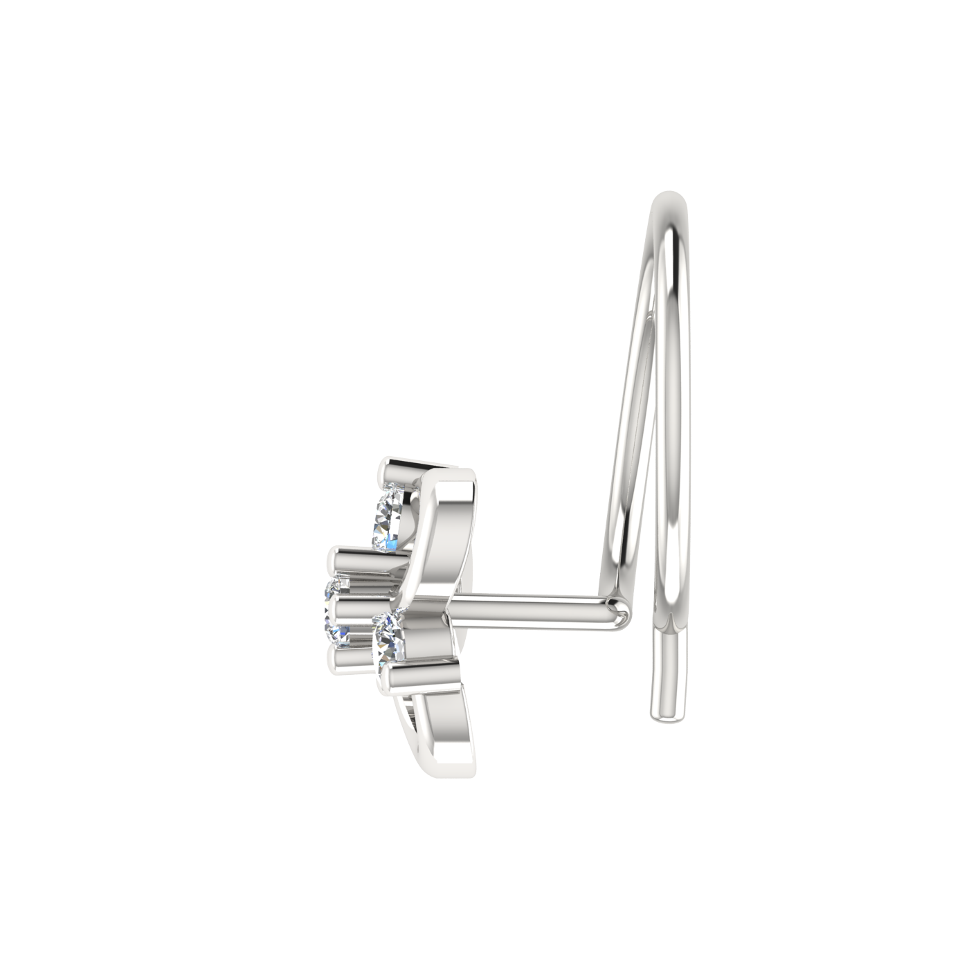 Floral Harmony Design 0.08ct Lab Grown Diamond Nose Pin