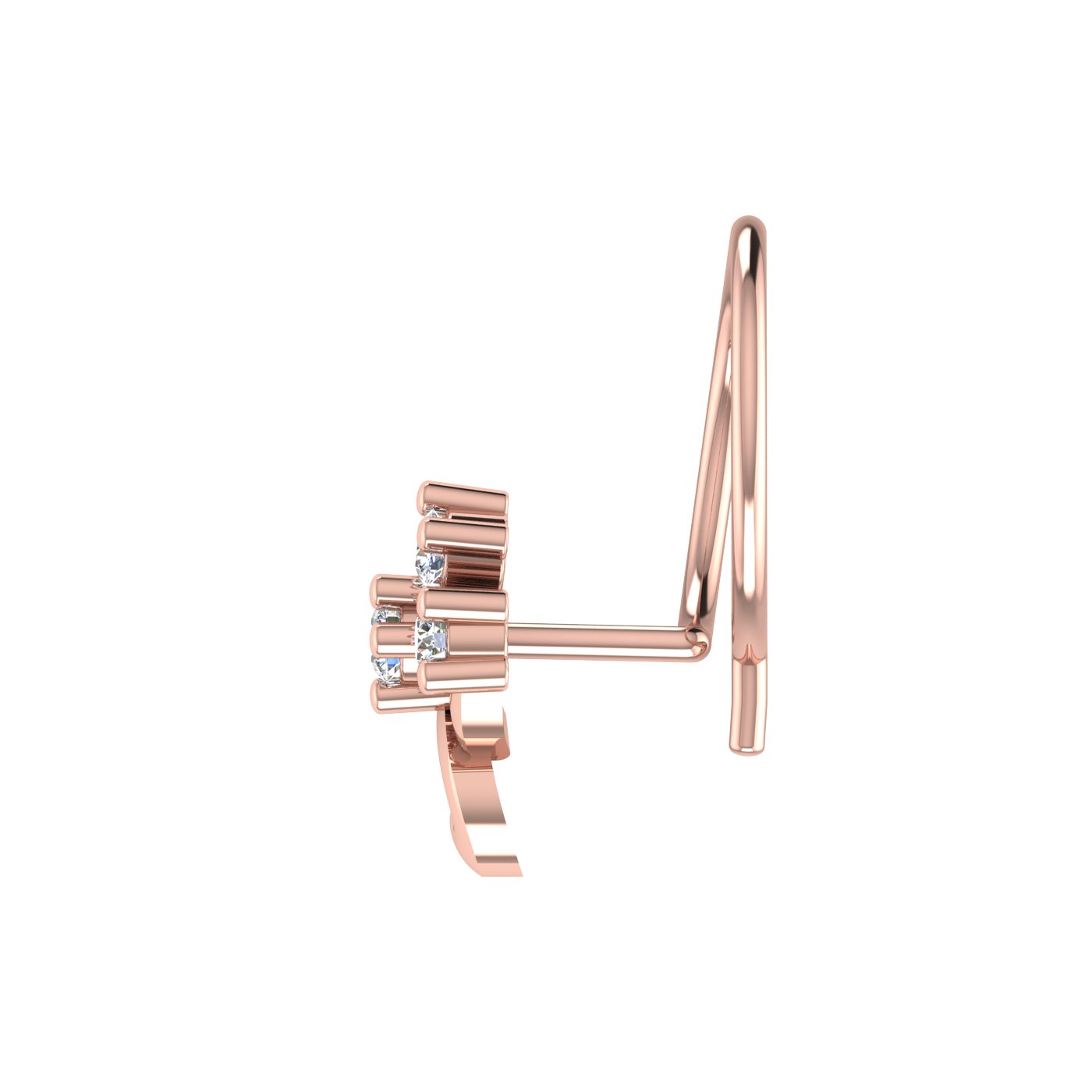 Serene Bloom Design 0.097ct Natural Diamond Nose Pin