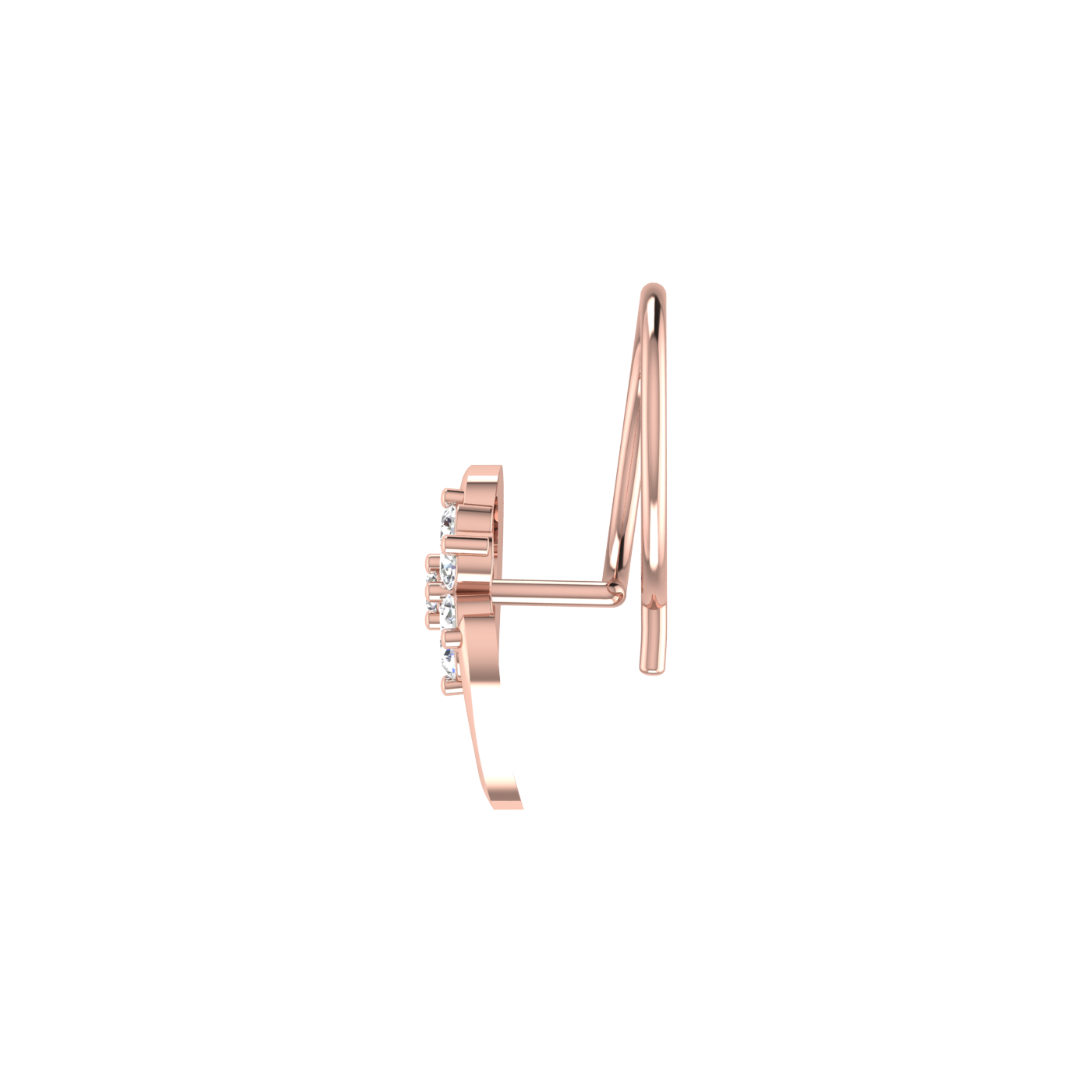 Floral Heart 0.09 Ct Lab Grown Diamond Nose Pin