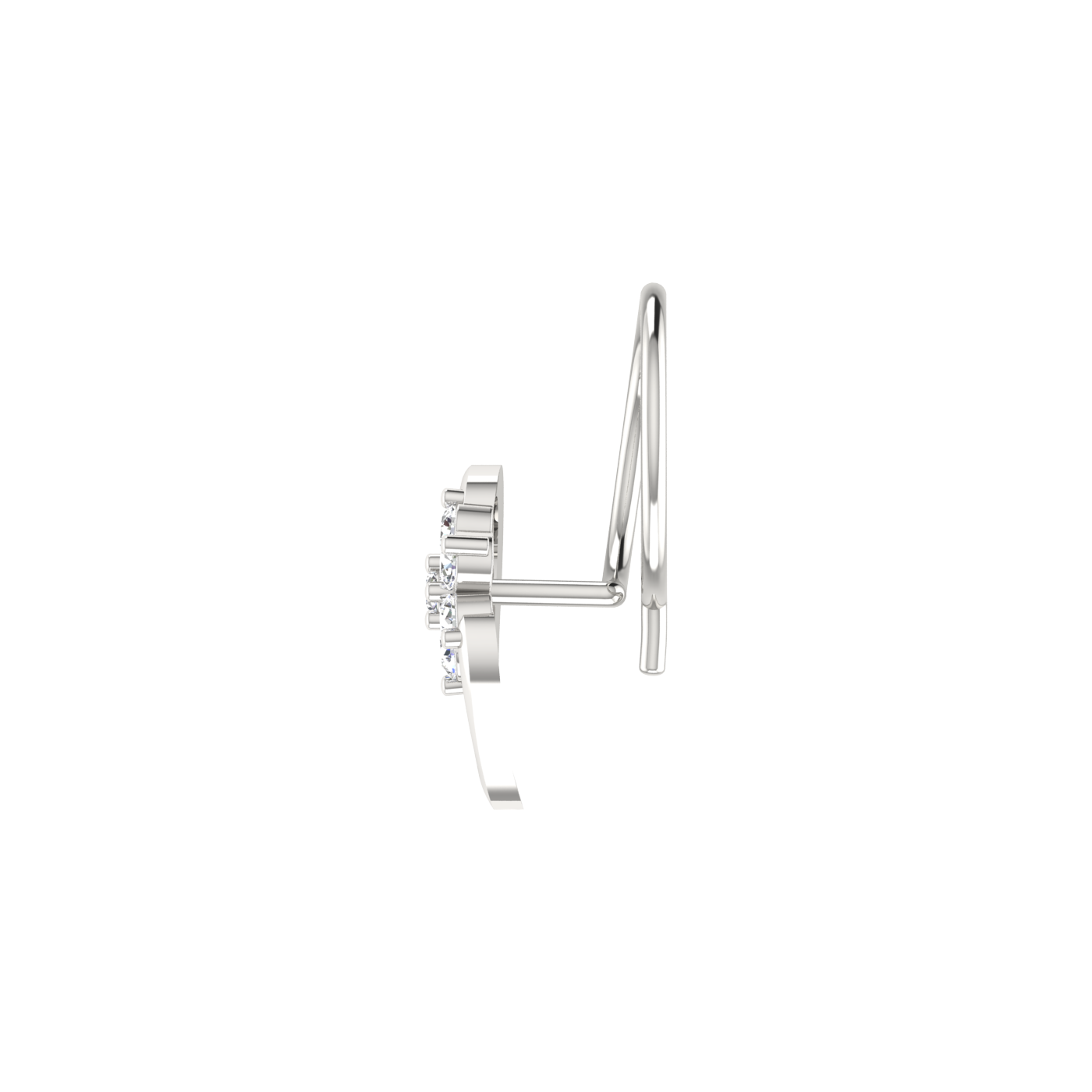 Floral Heart 0.09 Ct Lab Grown Diamond Nose Pin