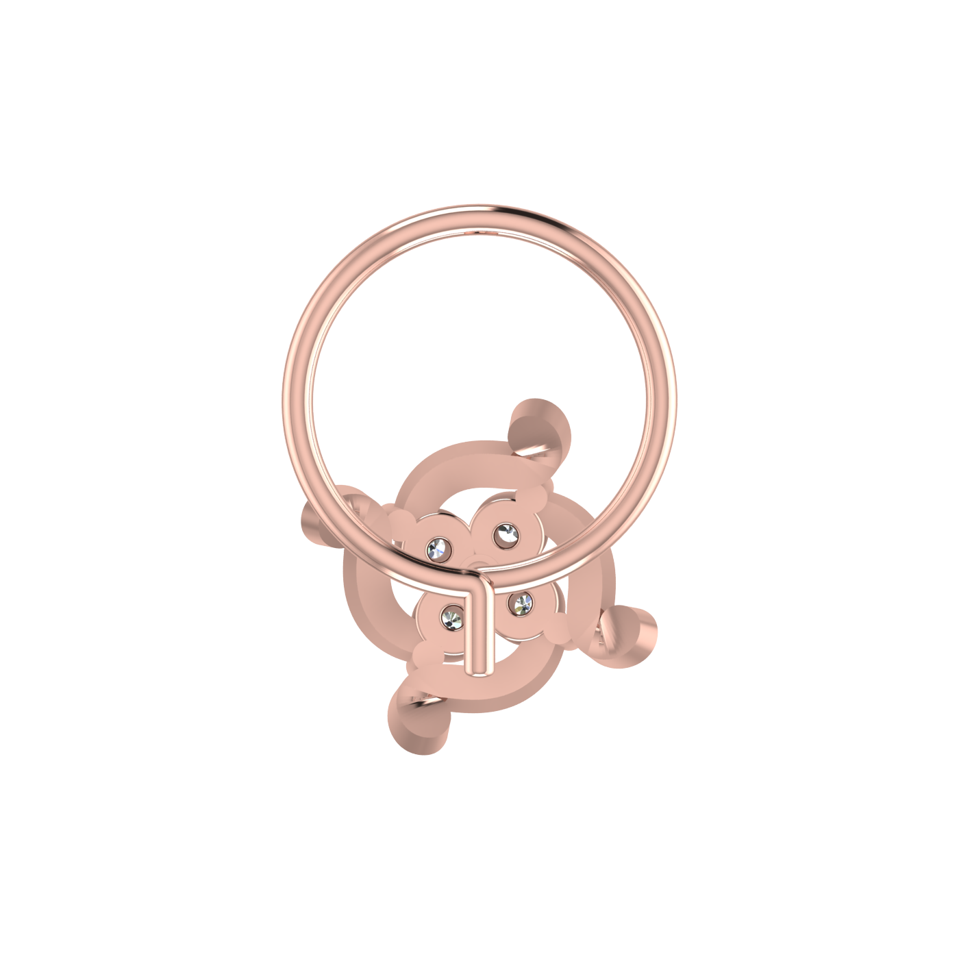 Regal Bloom Design 0.08ct Lab Grown Diamond Nose Pin