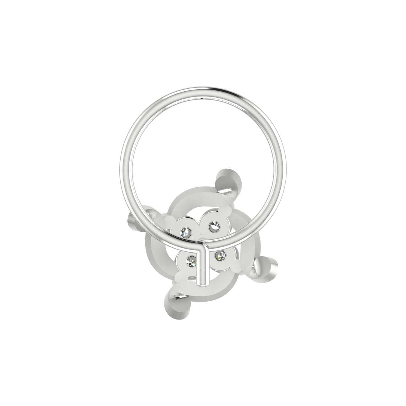 Regal Bloom Design 0.08ct Lab Grown Diamond Nose Pin