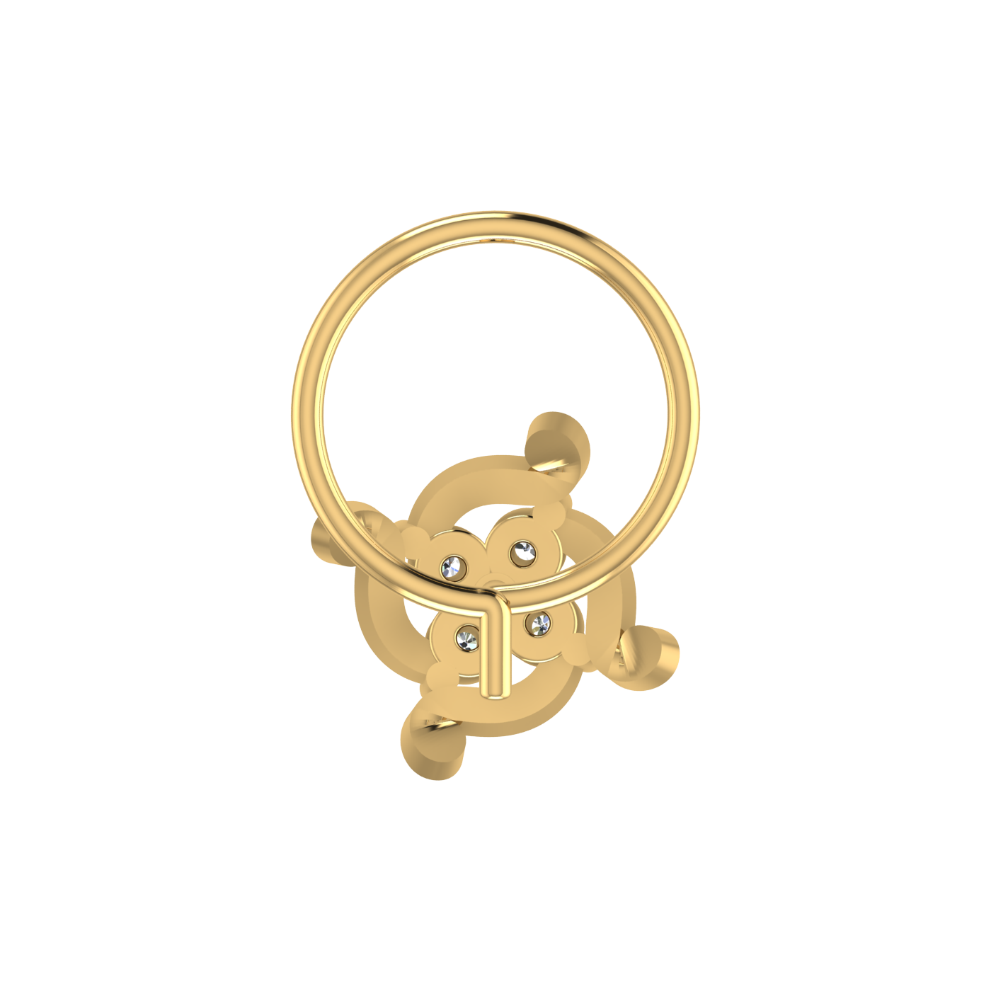 Regal Bloom Design 0.08ct Lab Grown Diamond Nose Pin
