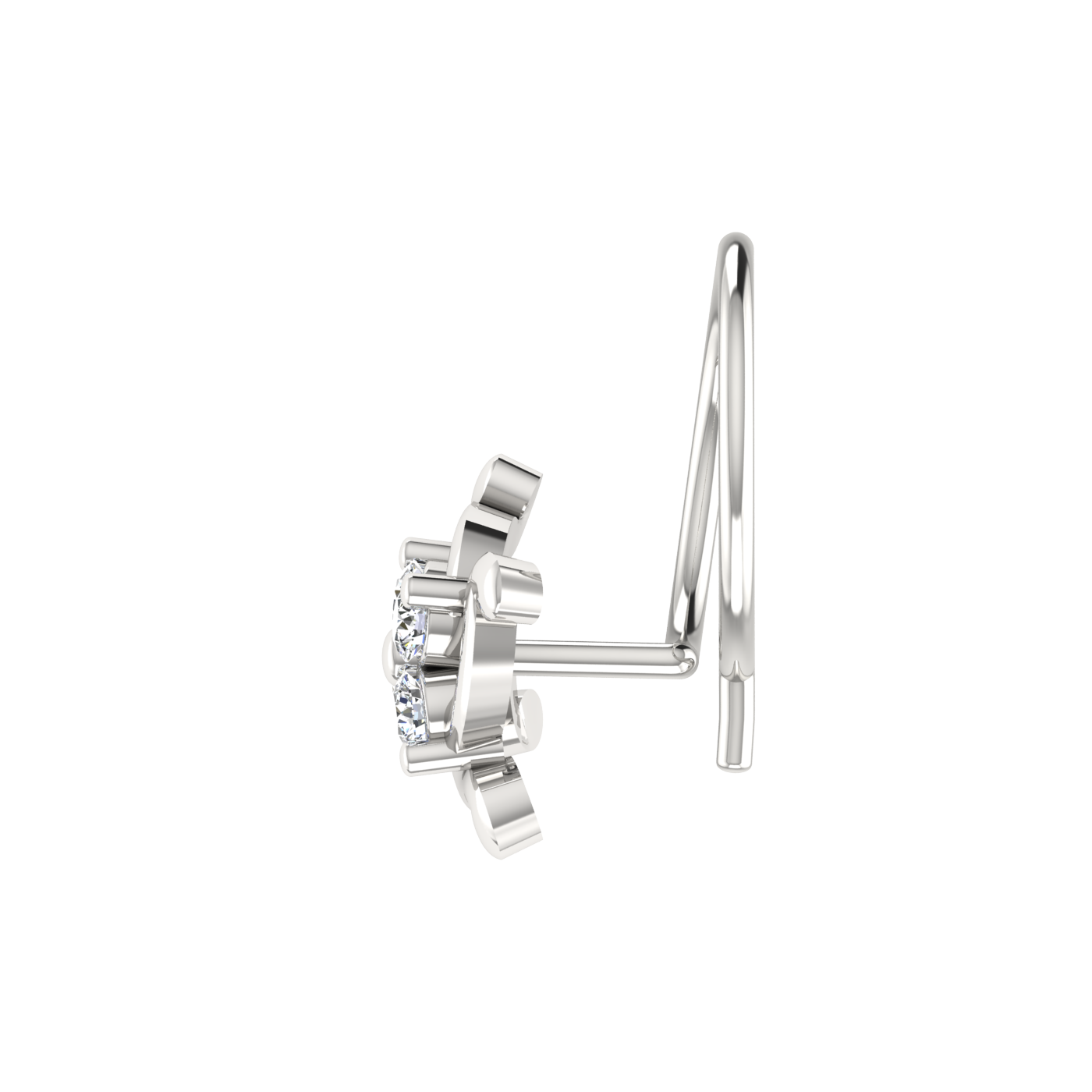 Regal Bloom Design 0.08ct Lab Grown Diamond Nose Pin