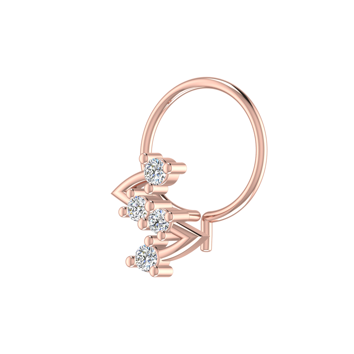 Twinkling Cascade Spark Design 0.07ct Lab Grown Diamond Nose Pin