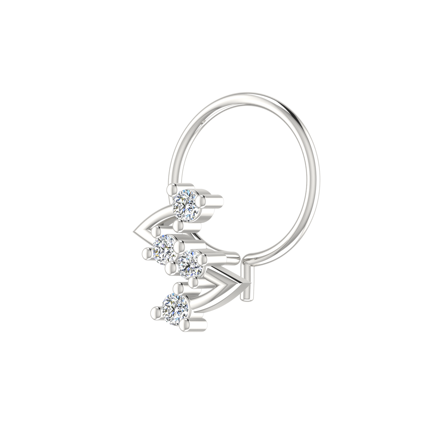 Twinkling Cascade Spark Design 0.07ct Lab Grown Diamond Nose Pin