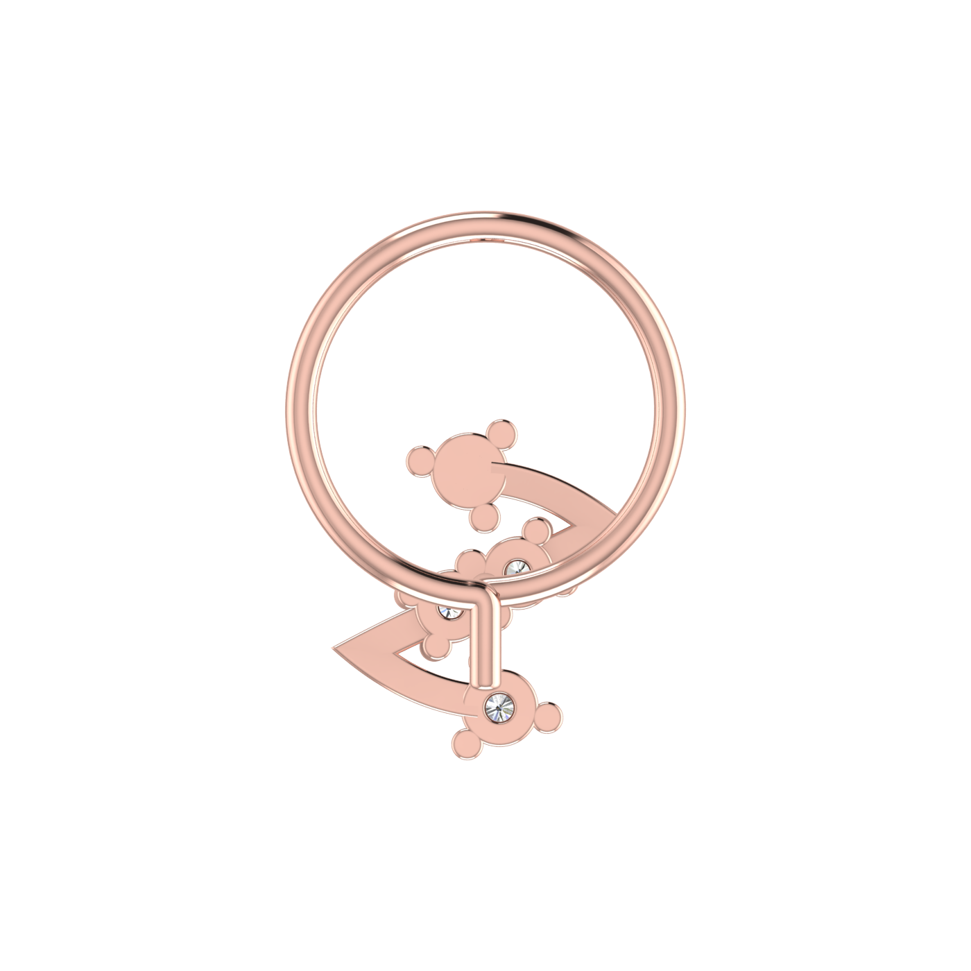 Twinkling Cascade Spark Design 0.07ct Lab Grown Diamond Nose Pin
